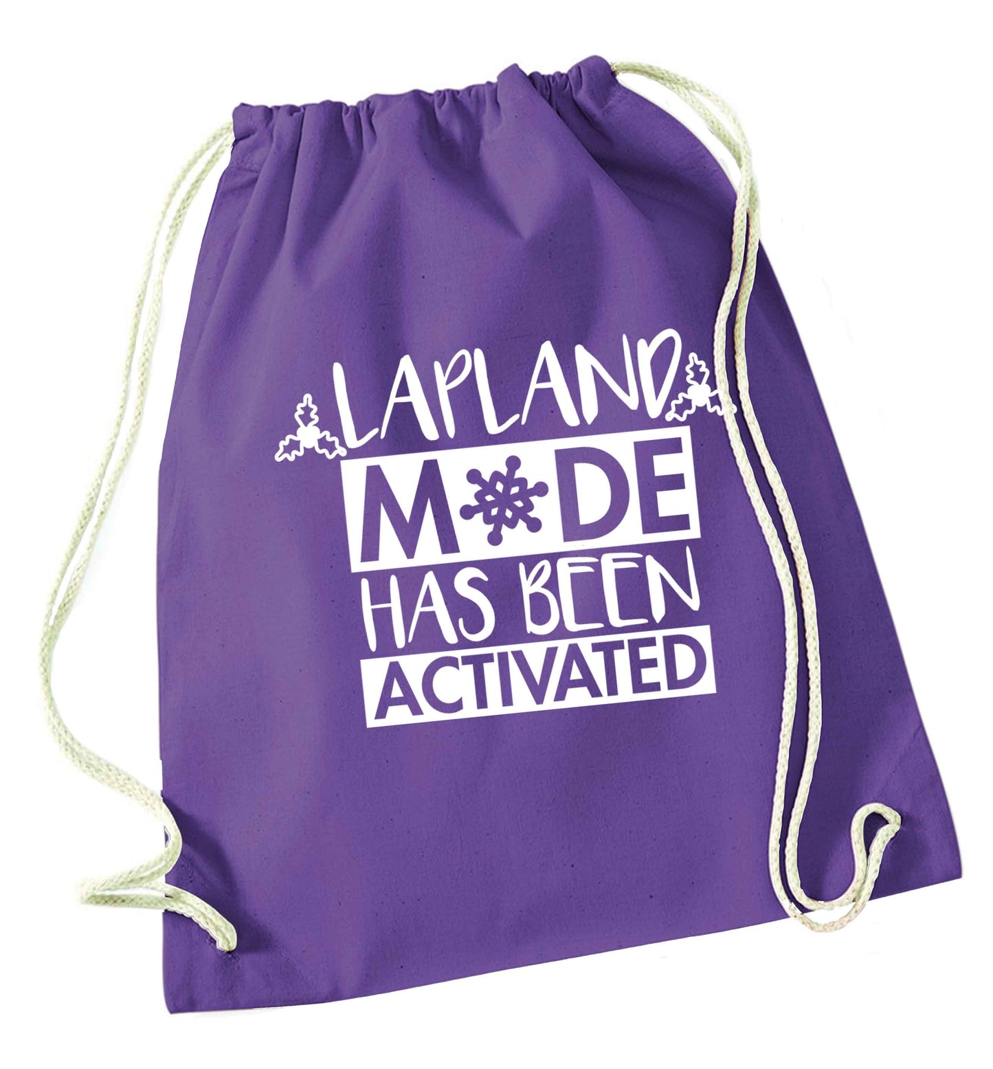 Merry Christmas purple drawstring bag