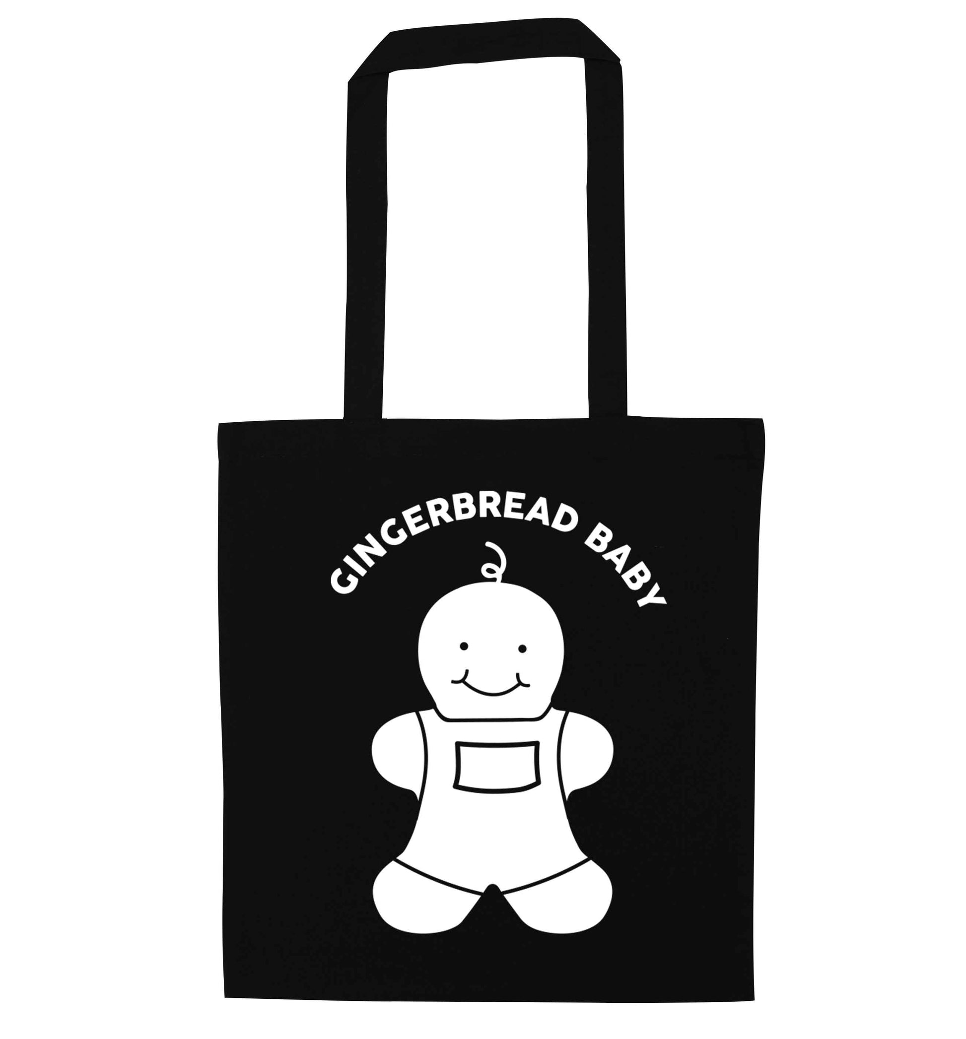 Gingerbread baby black tote bag