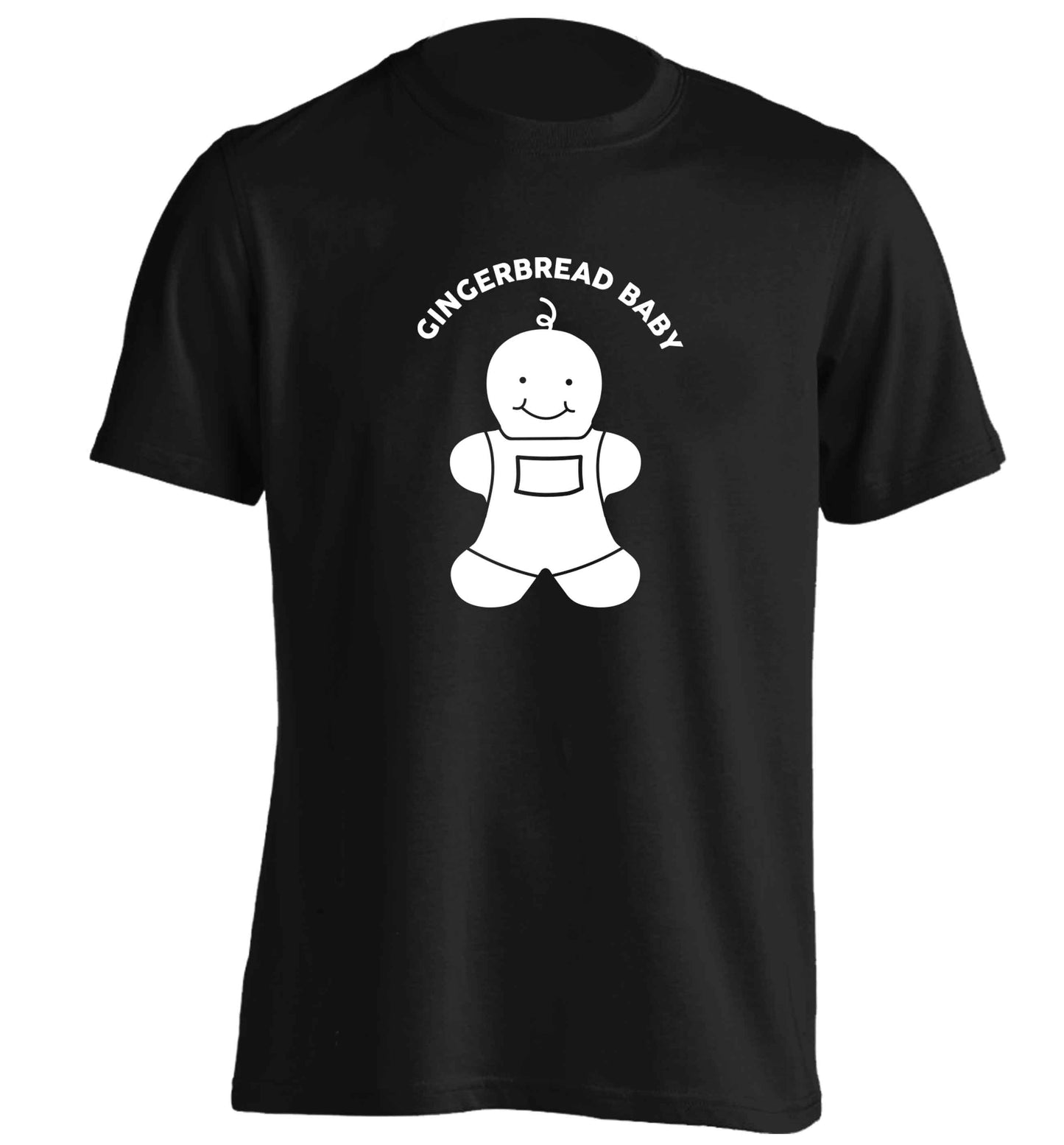 Gingerbread baby adults unisex black Tshirt 2XL
