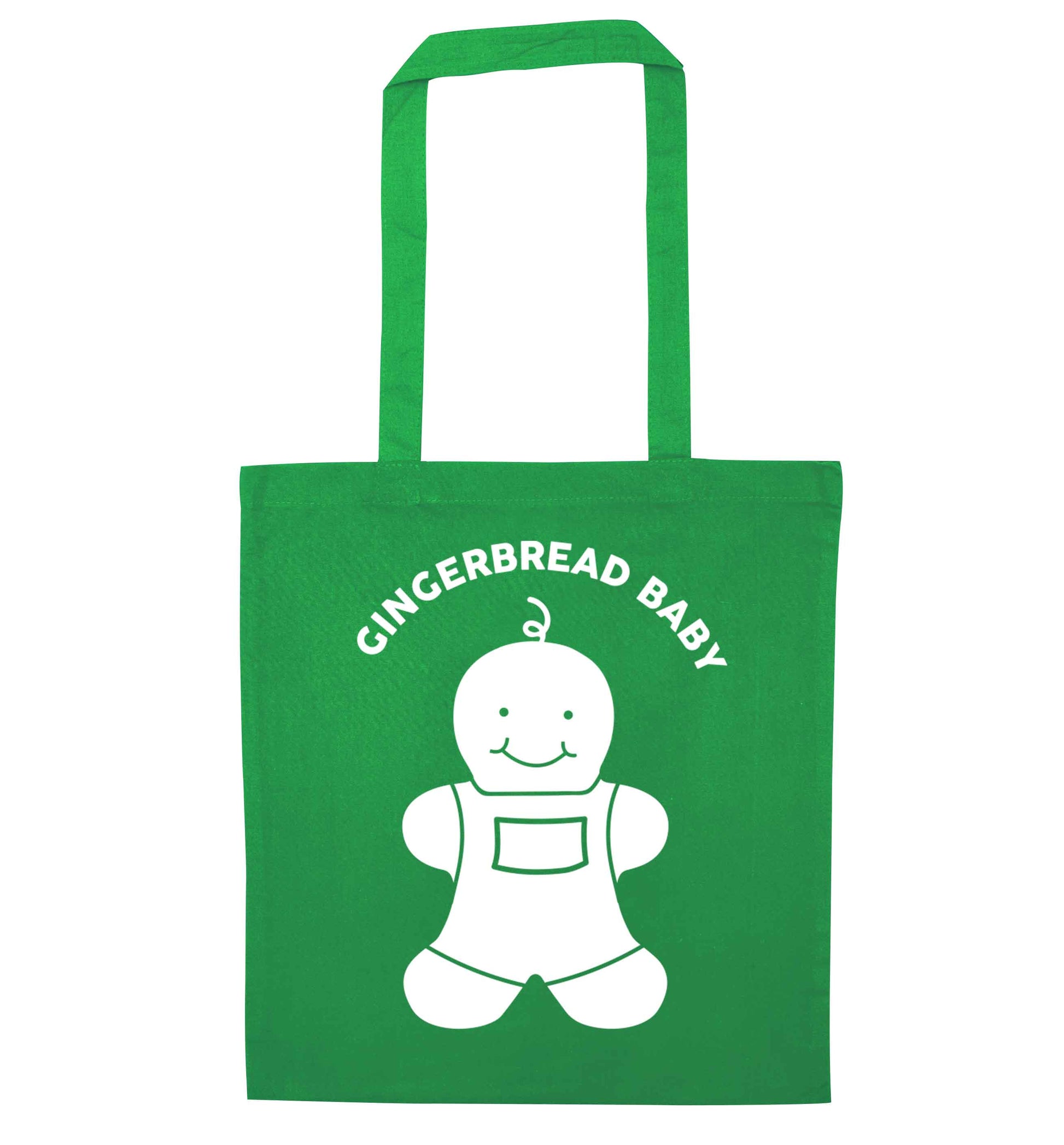 Gingerbread baby green tote bag