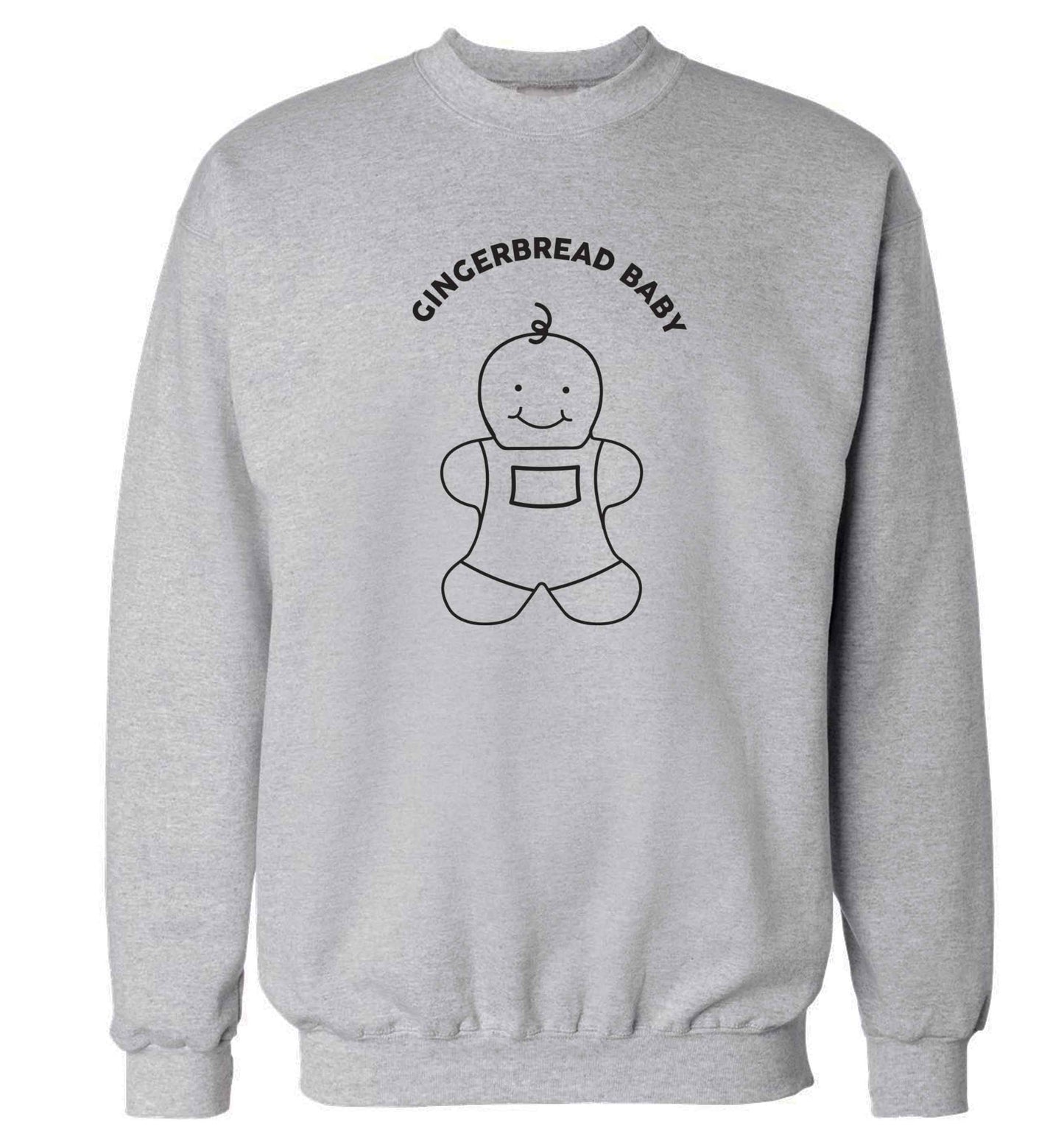Gingerbread baby adult's unisex grey sweater 2XL