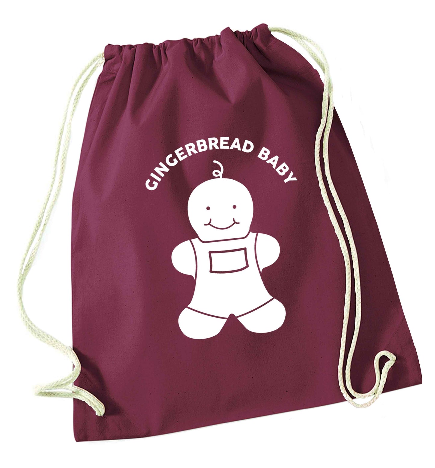 Gingerbread baby maroon drawstring bag