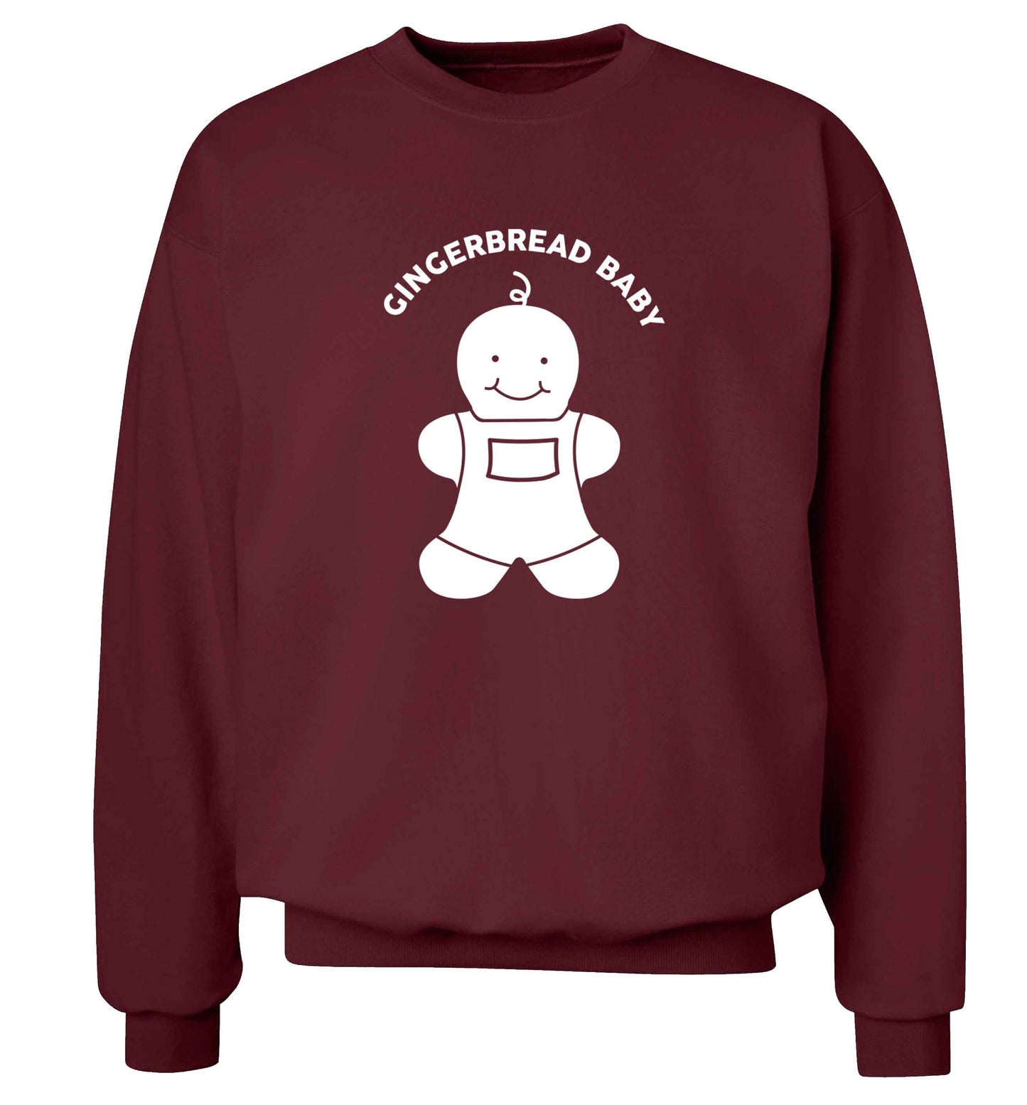 Gingerbread baby adult's unisex maroon sweater 2XL