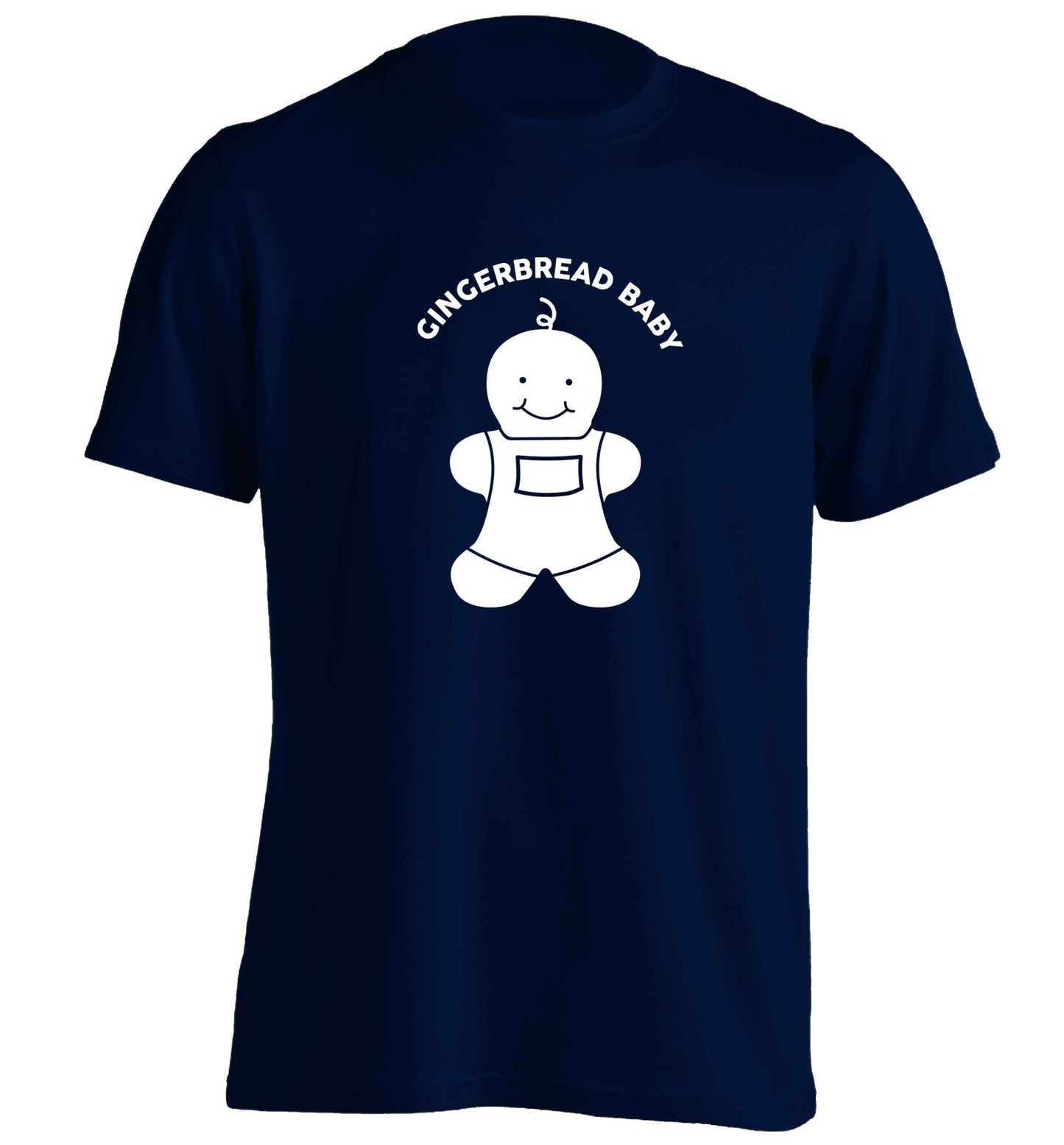 Gingerbread baby adults unisex navy Tshirt 2XL