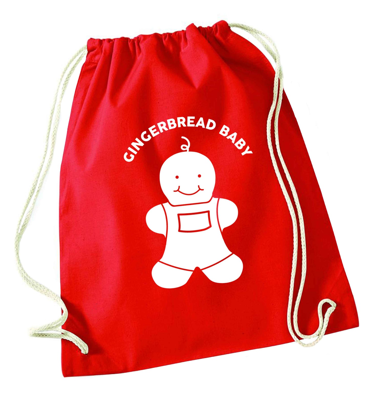 Gingerbread baby red drawstring bag 