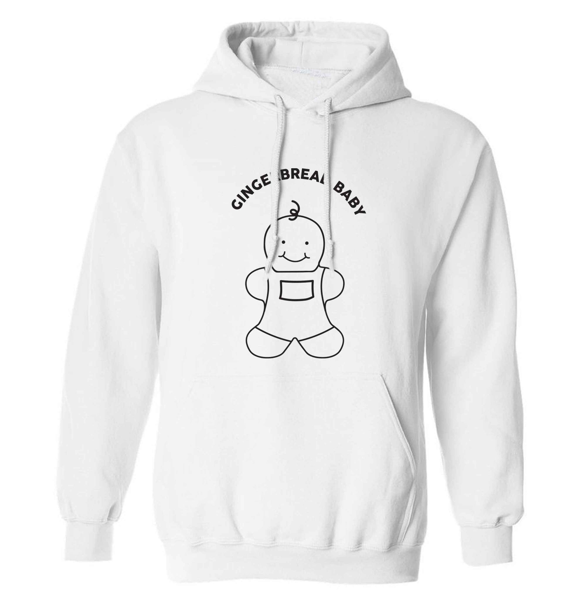 Gingerbread baby adults unisex white hoodie 2XL