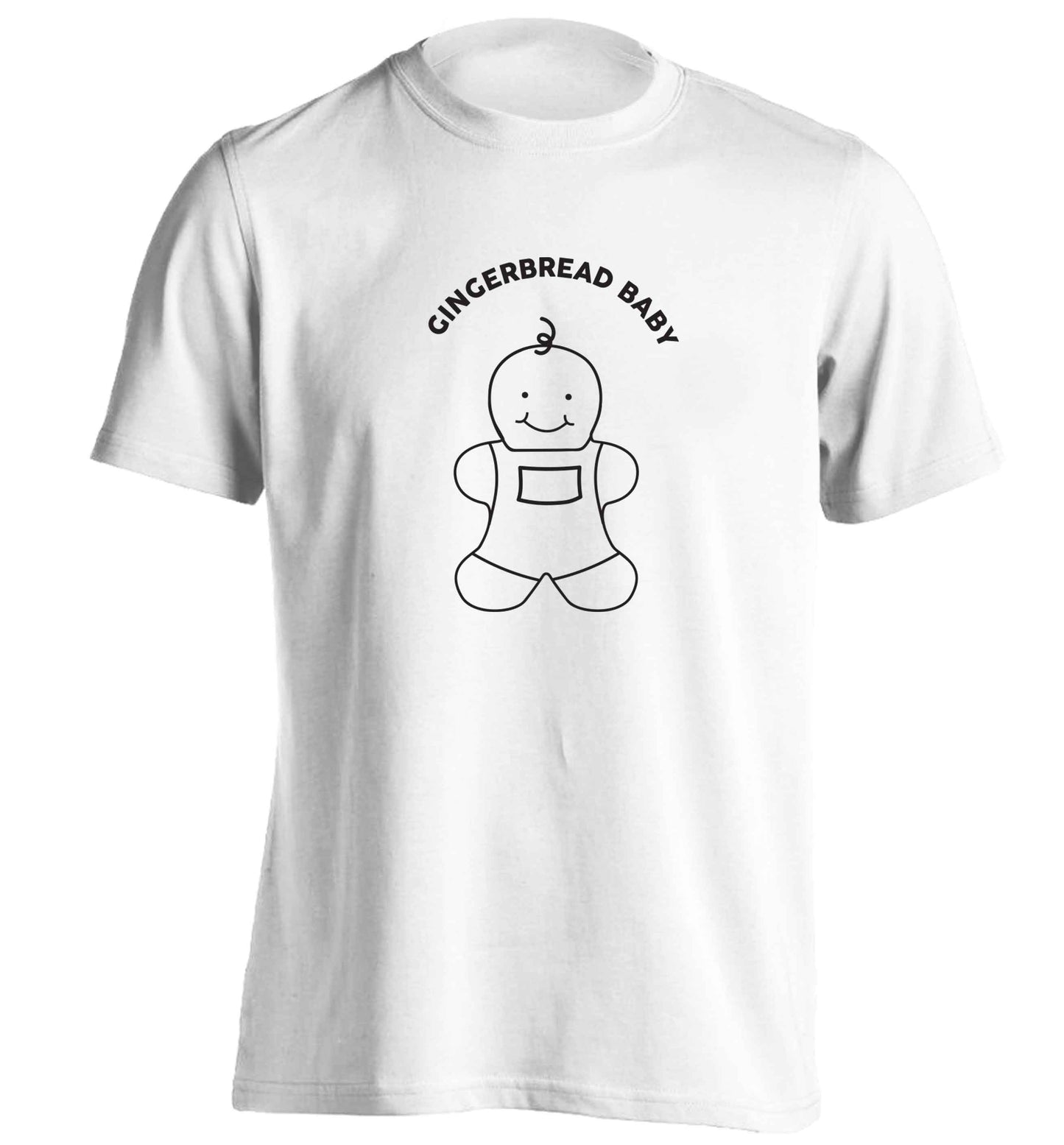 Gingerbread baby adults unisex white Tshirt 2XL