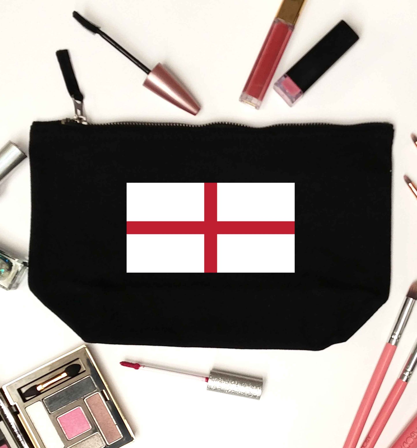 England Flag black makeup bag