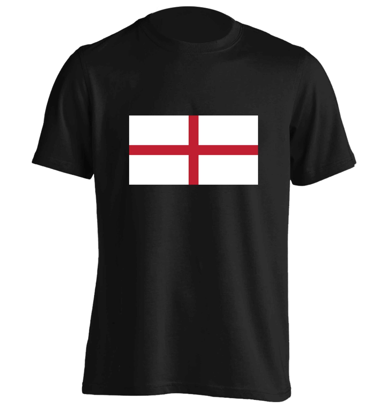 England Flag adults unisex black Tshirt 2XL