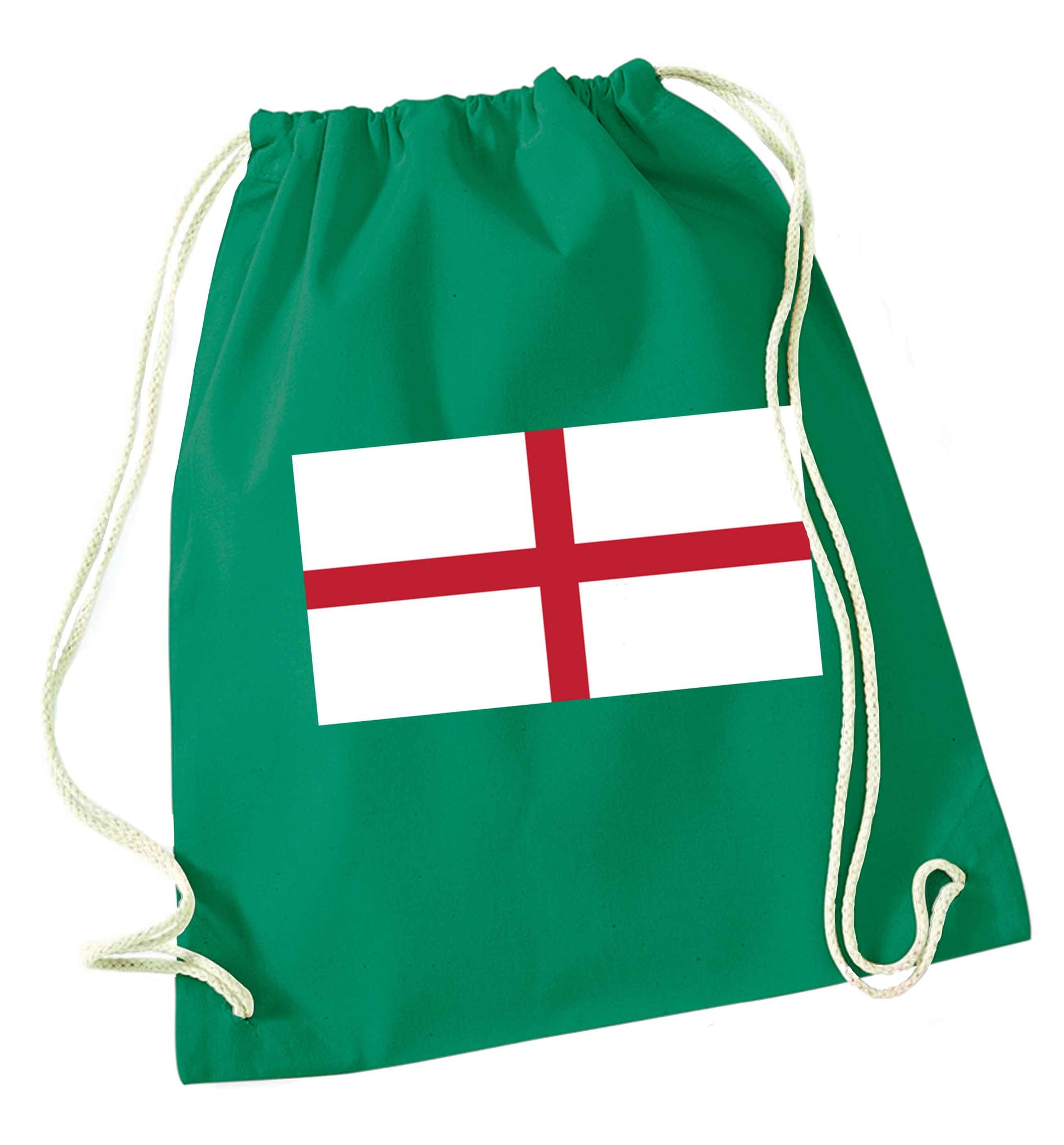 England Flag green drawstring bag