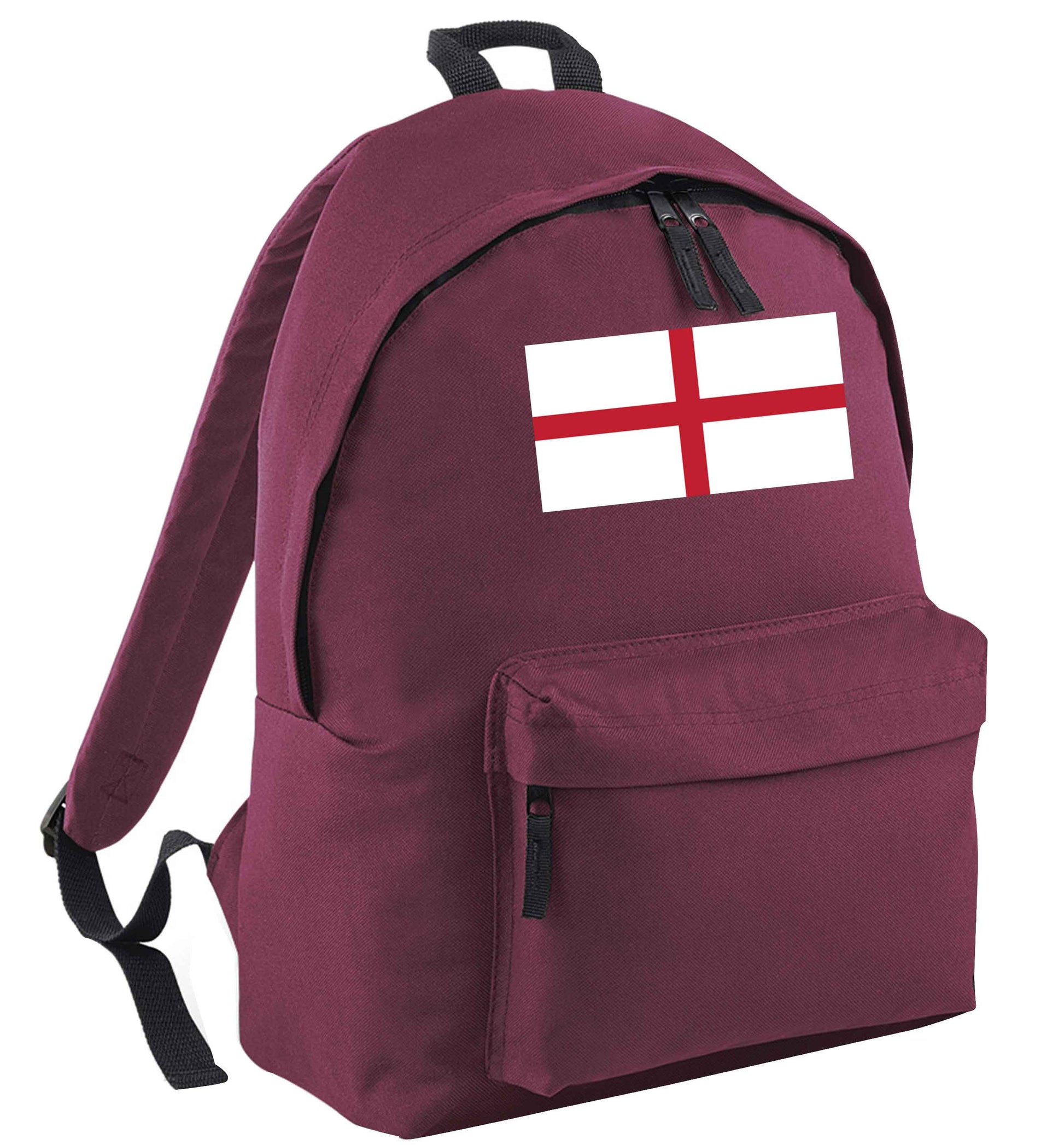 England Flag maroon adults backpack