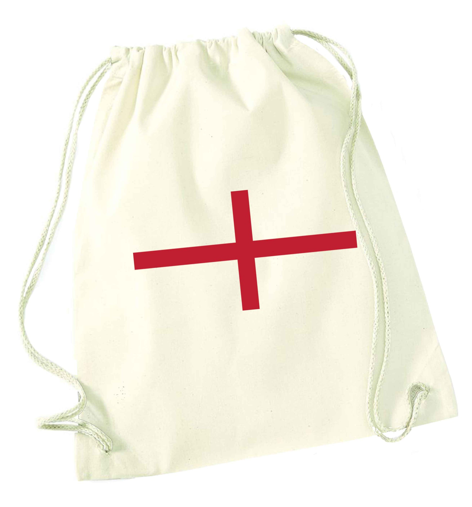 England Flag natural drawstring bag