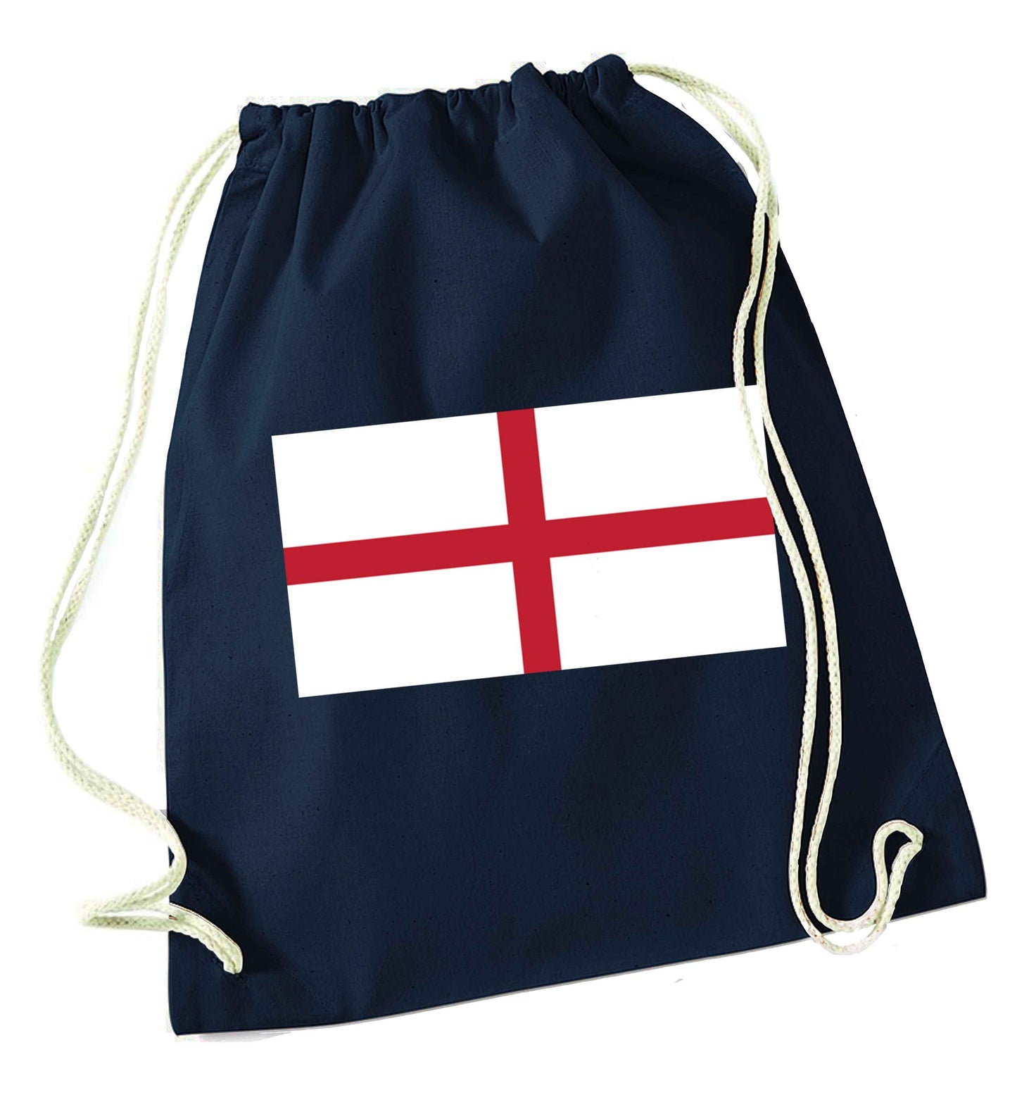 England Flag navy drawstring bag
