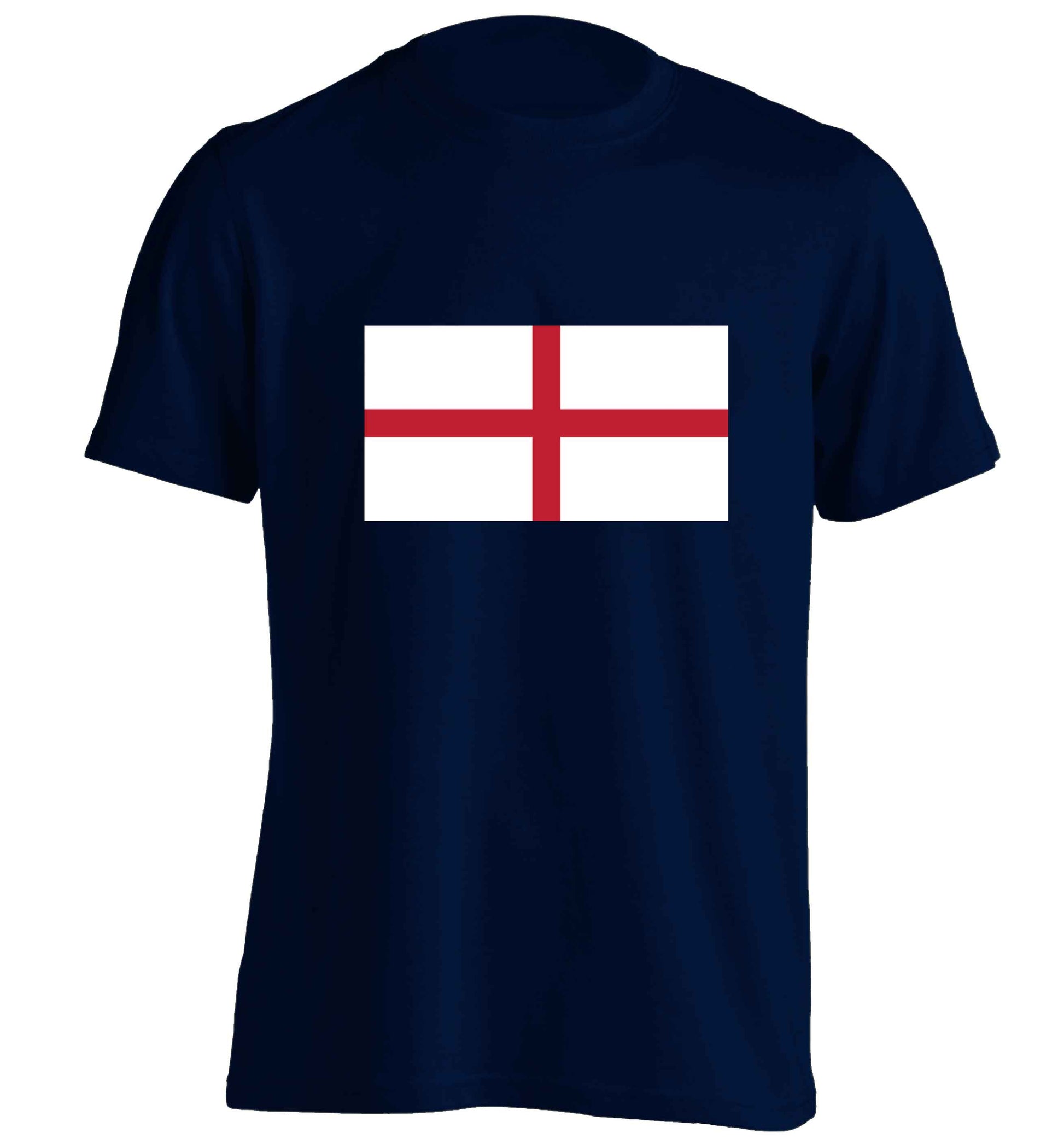 England Flag adults unisex navy Tshirt 2XL