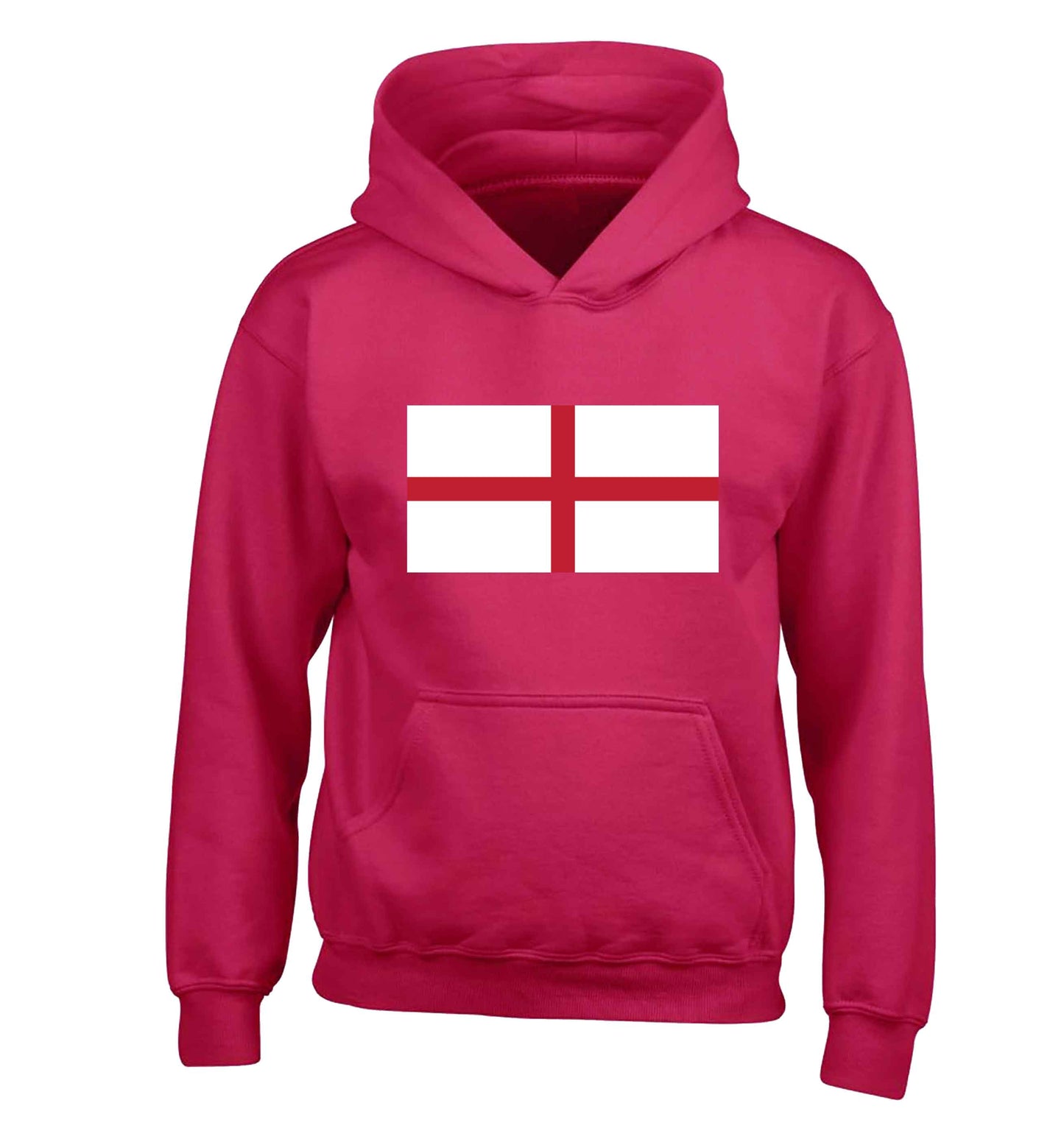 England Flag children's pink hoodie 12-13 Years
