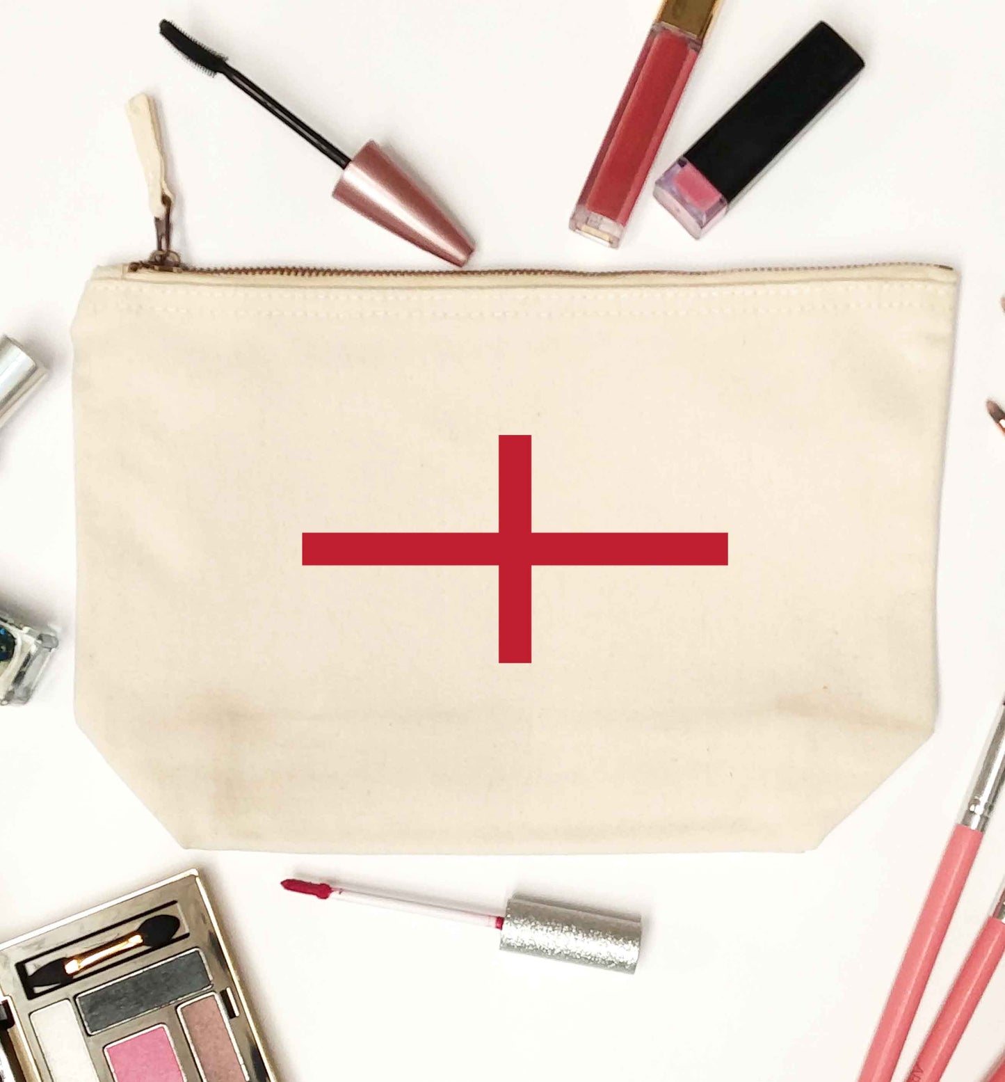 England Flag natural makeup bag