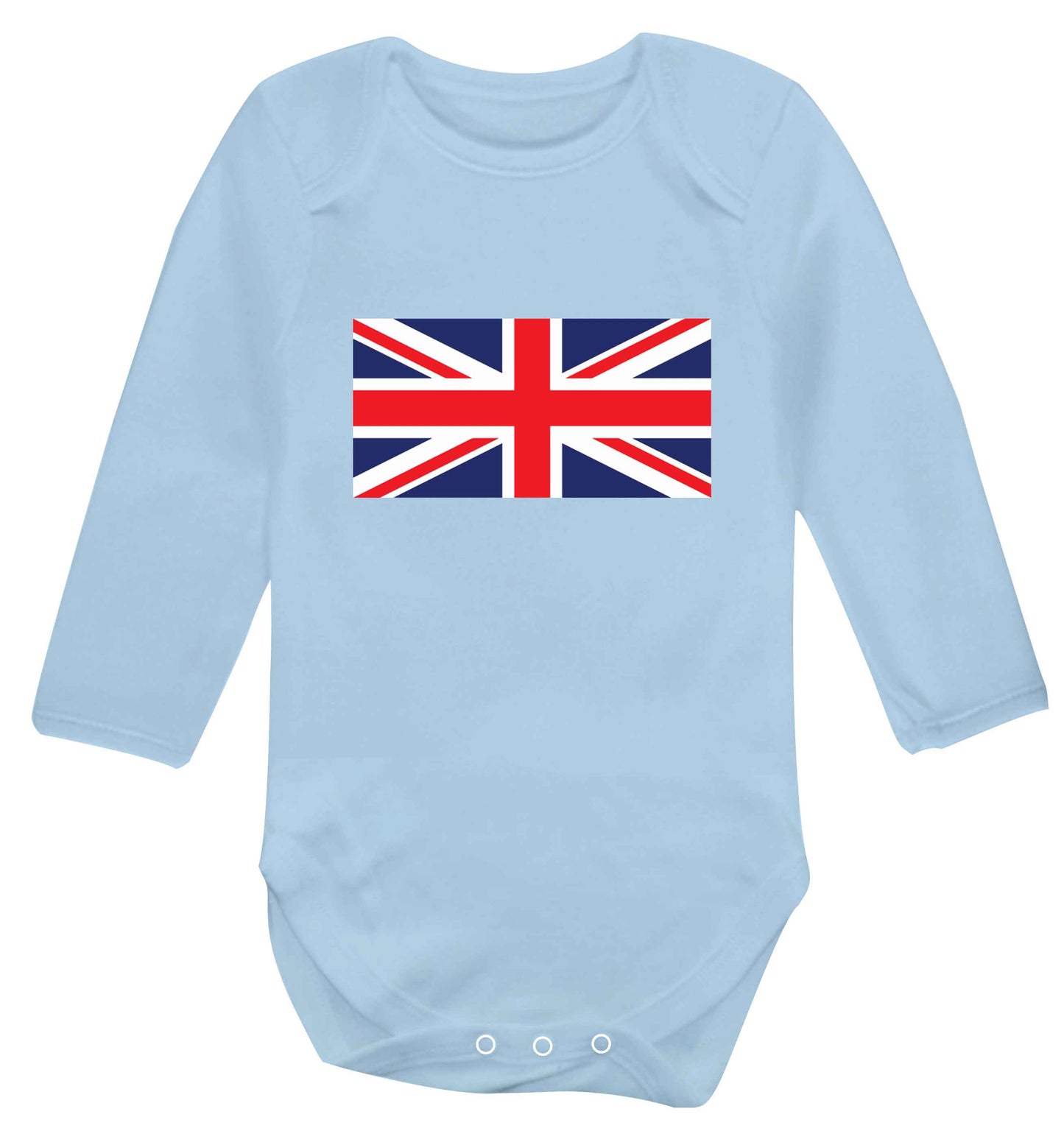 Union Jack baby vest long sleeved pale blue 6-12 months