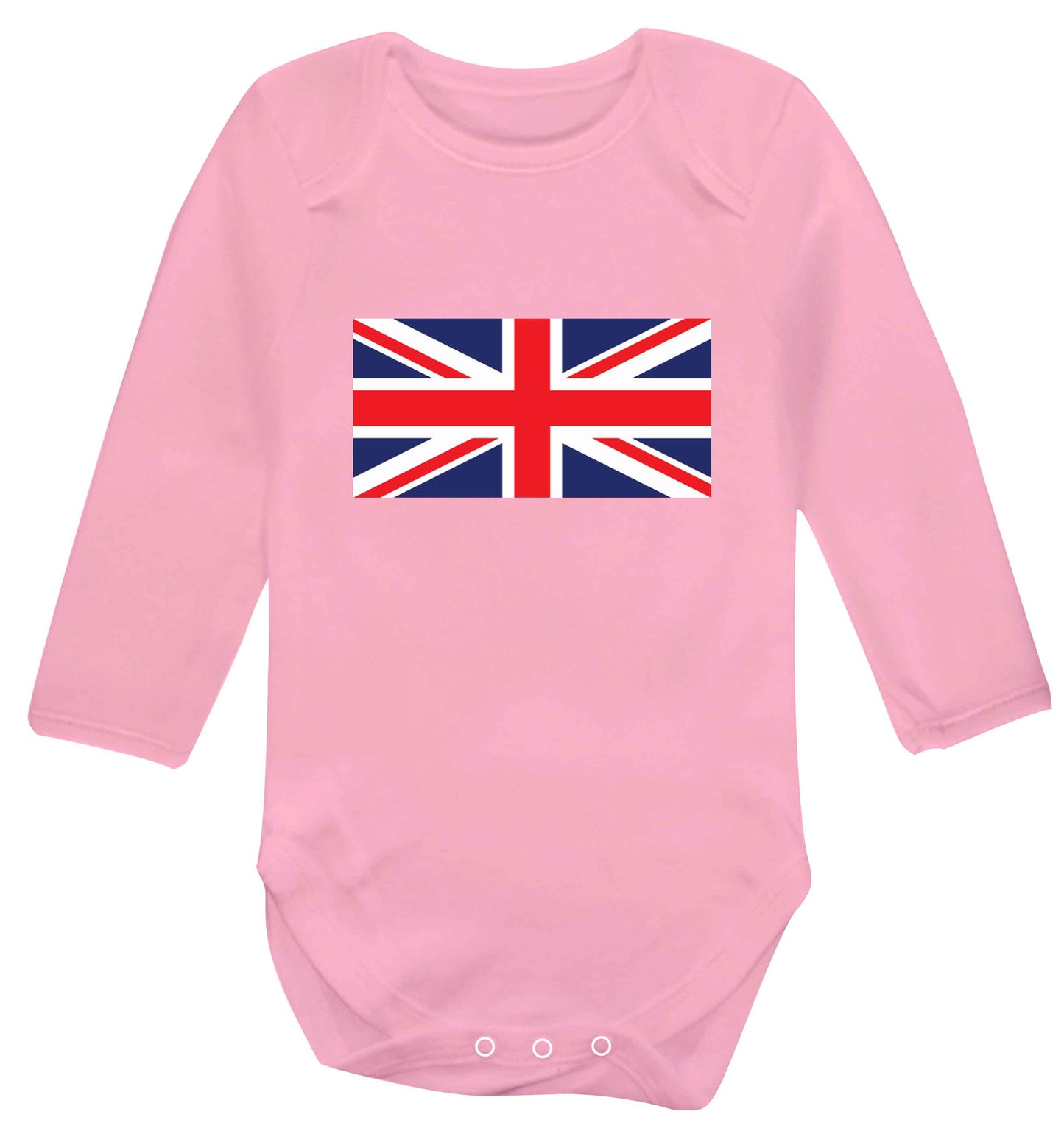 Union Jack baby vest long sleeved pale pink 6-12 months