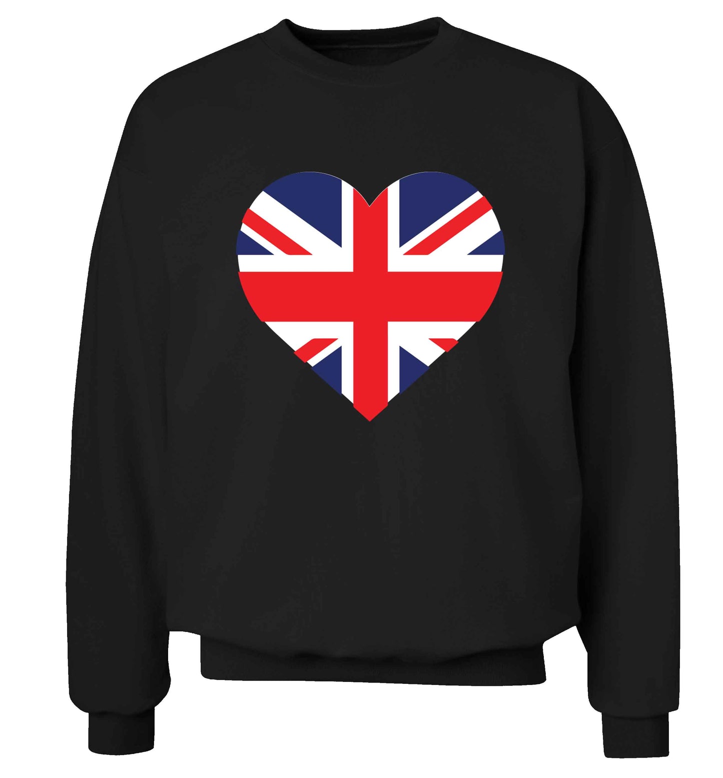 Union Jack Heart adult's unisex black sweater 2XL