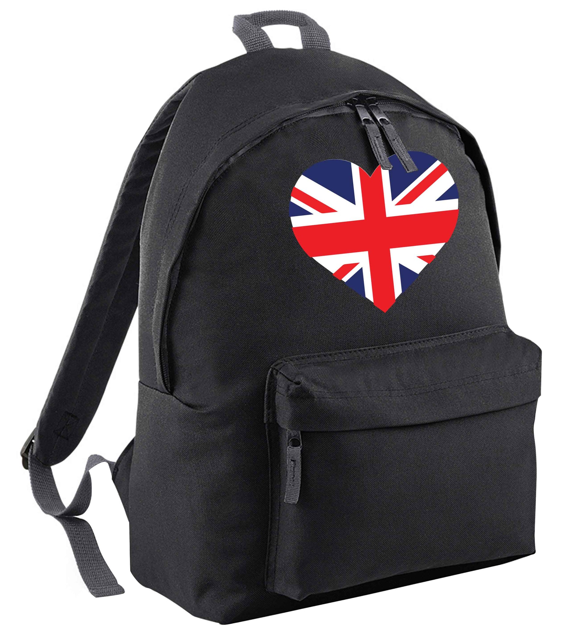 Union Jack Heart black adults backpack