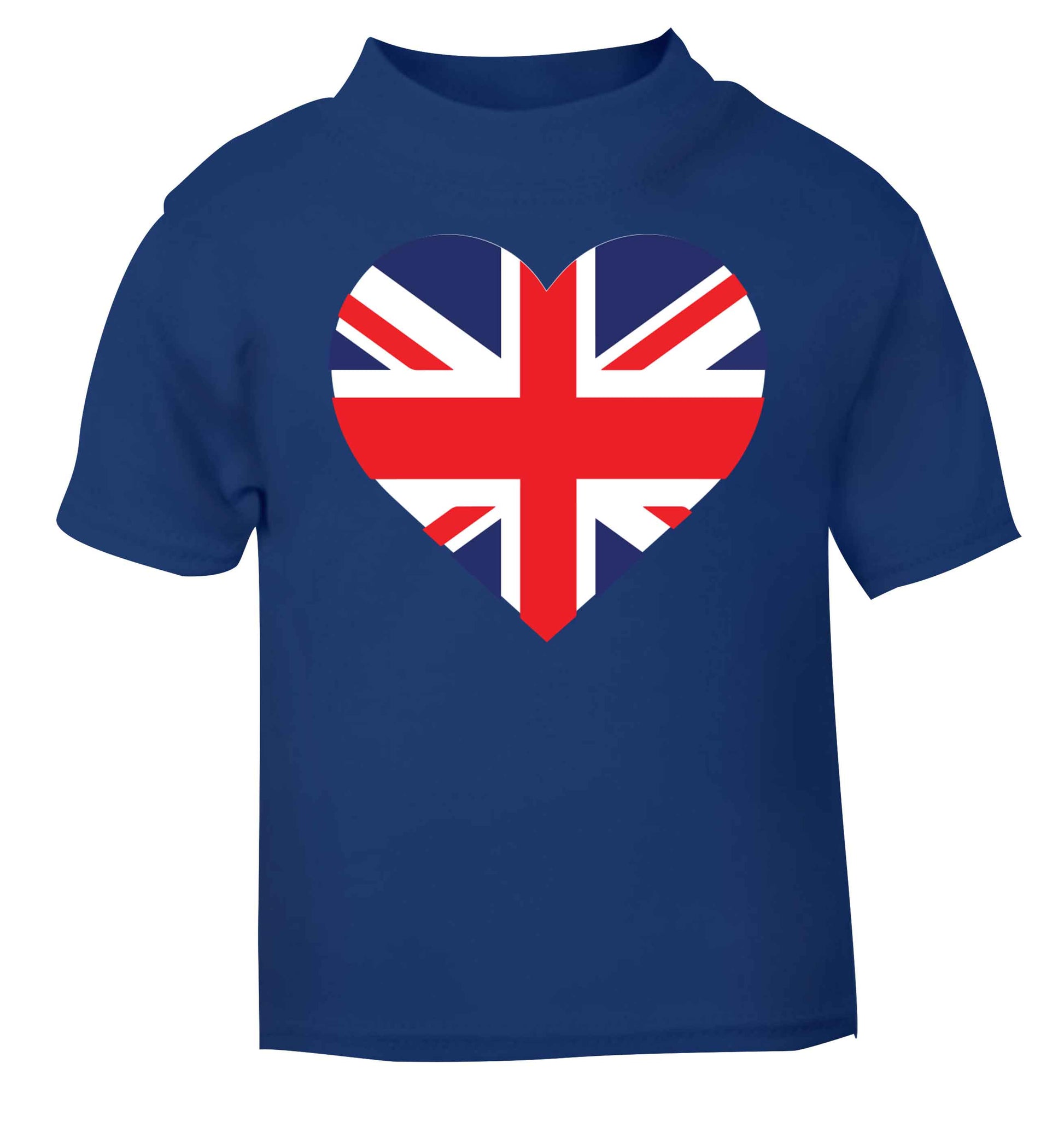 Union Jack Heart blue baby toddler Tshirt 2 Years