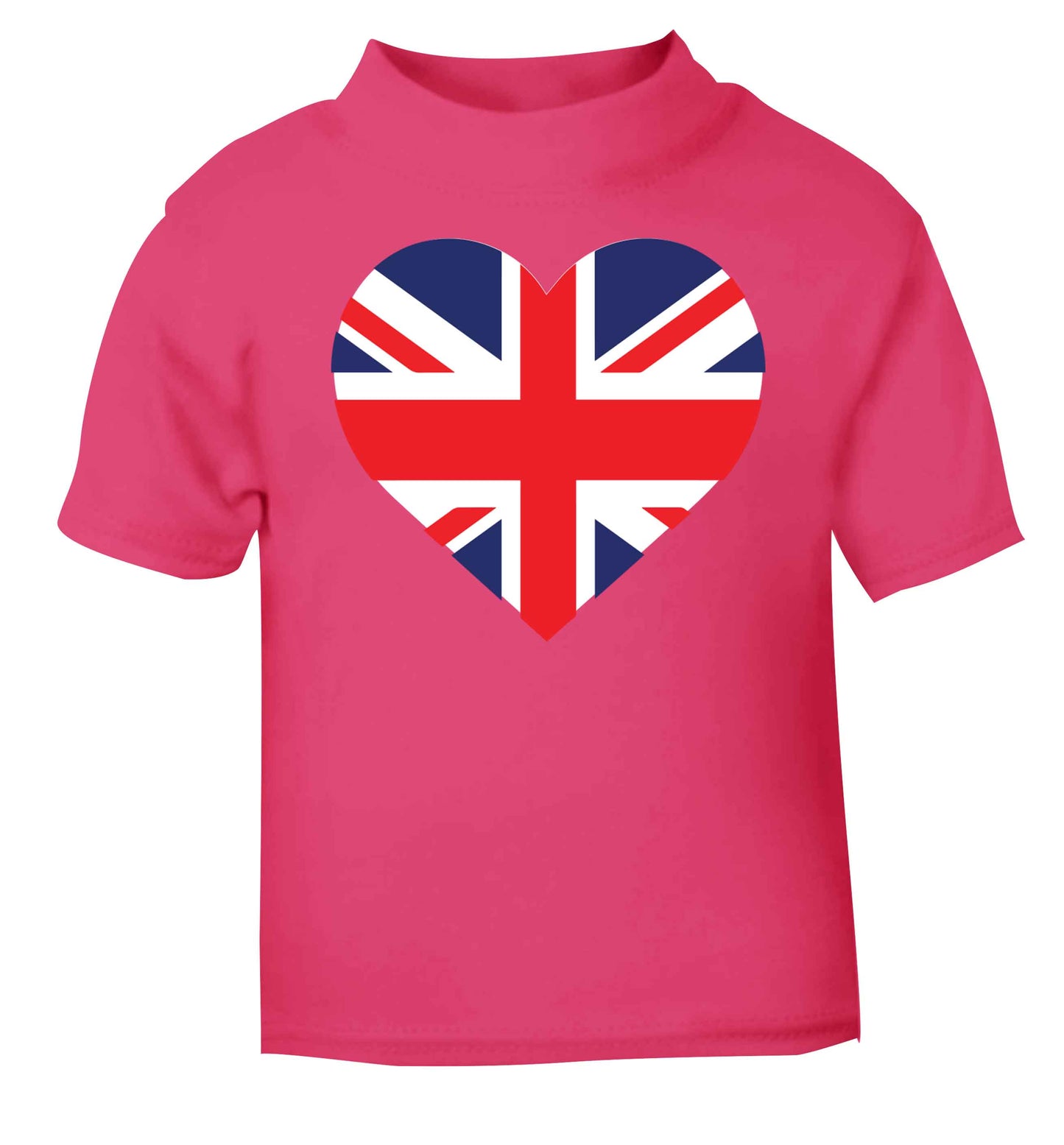 Union Jack Heart pink baby toddler Tshirt 2 Years