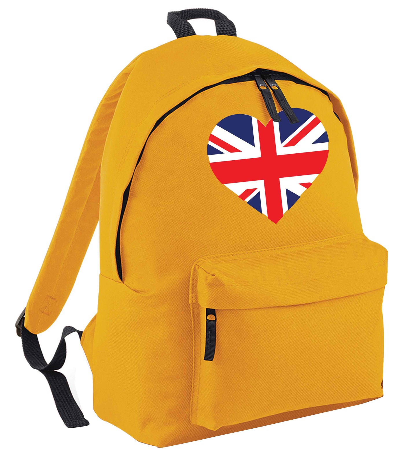 Union Jack Heart mustard adults backpack