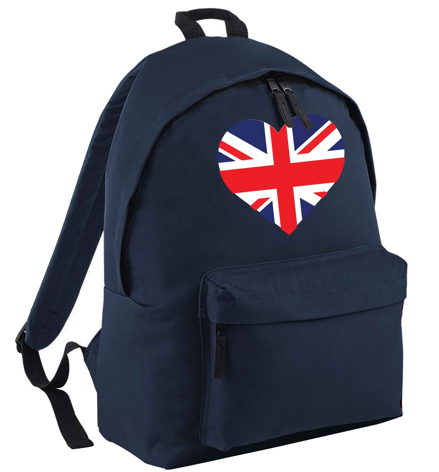 Union Jack Heart navy adults backpack
