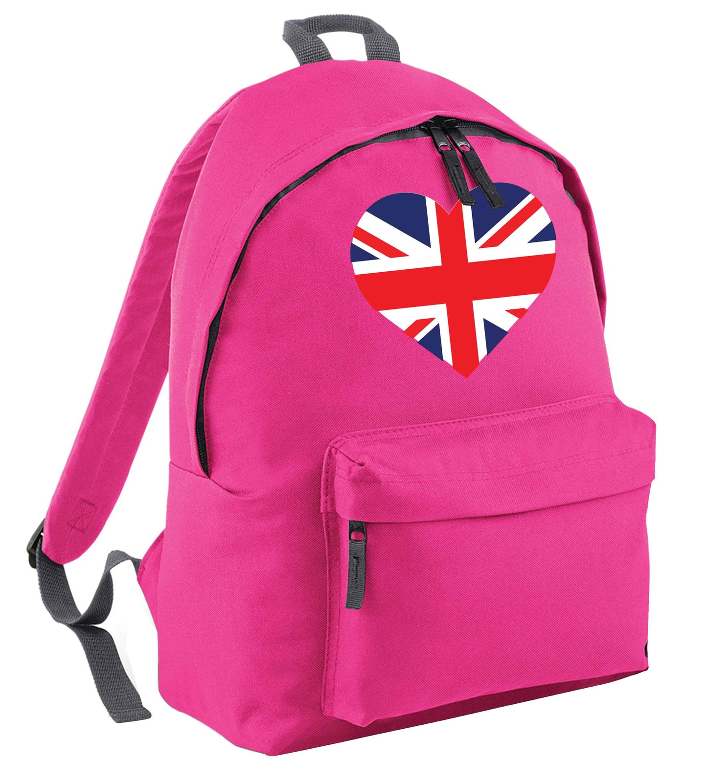 Union Jack Heart pink adults backpack
