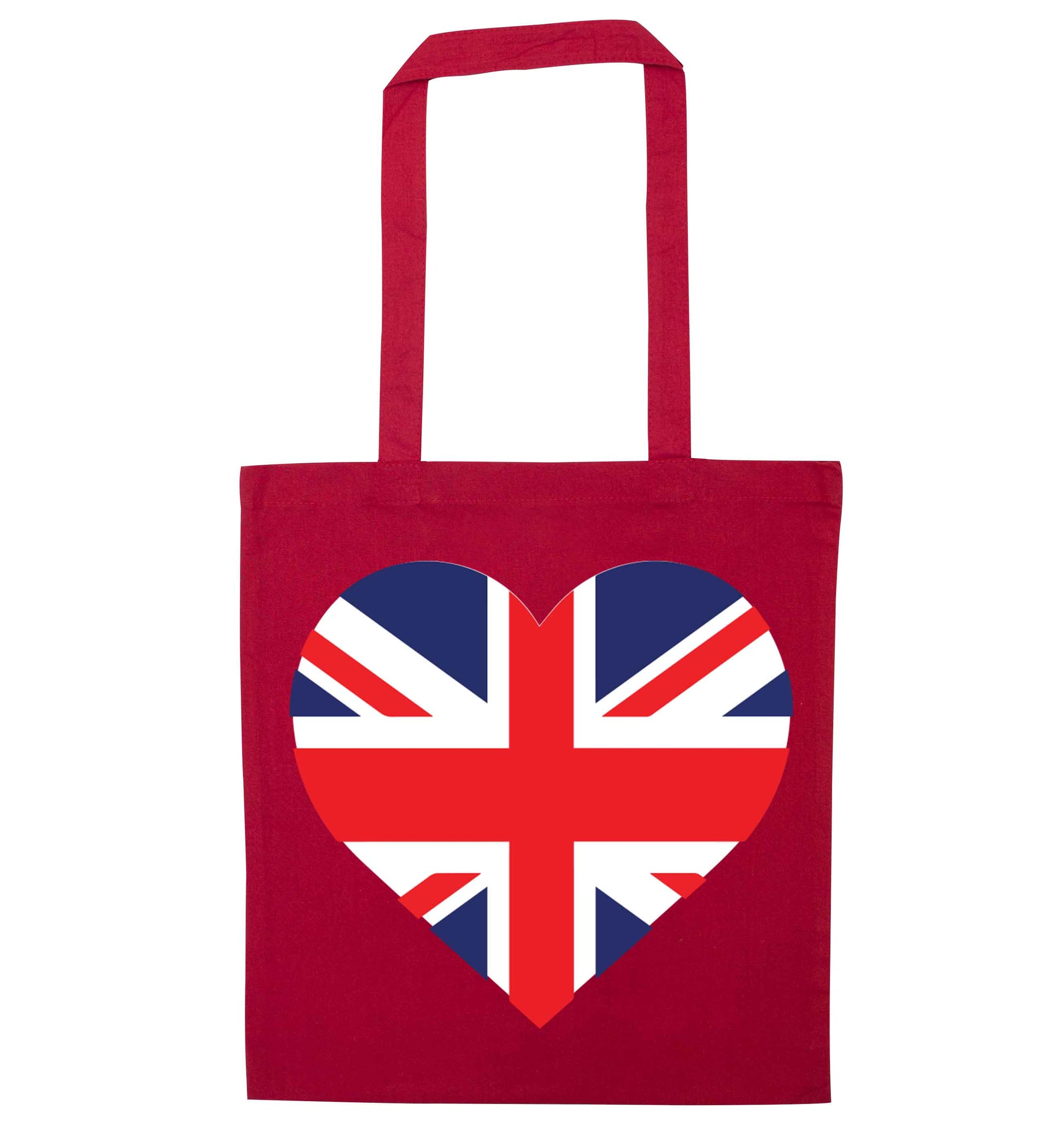Union Jack Heart red tote bag
