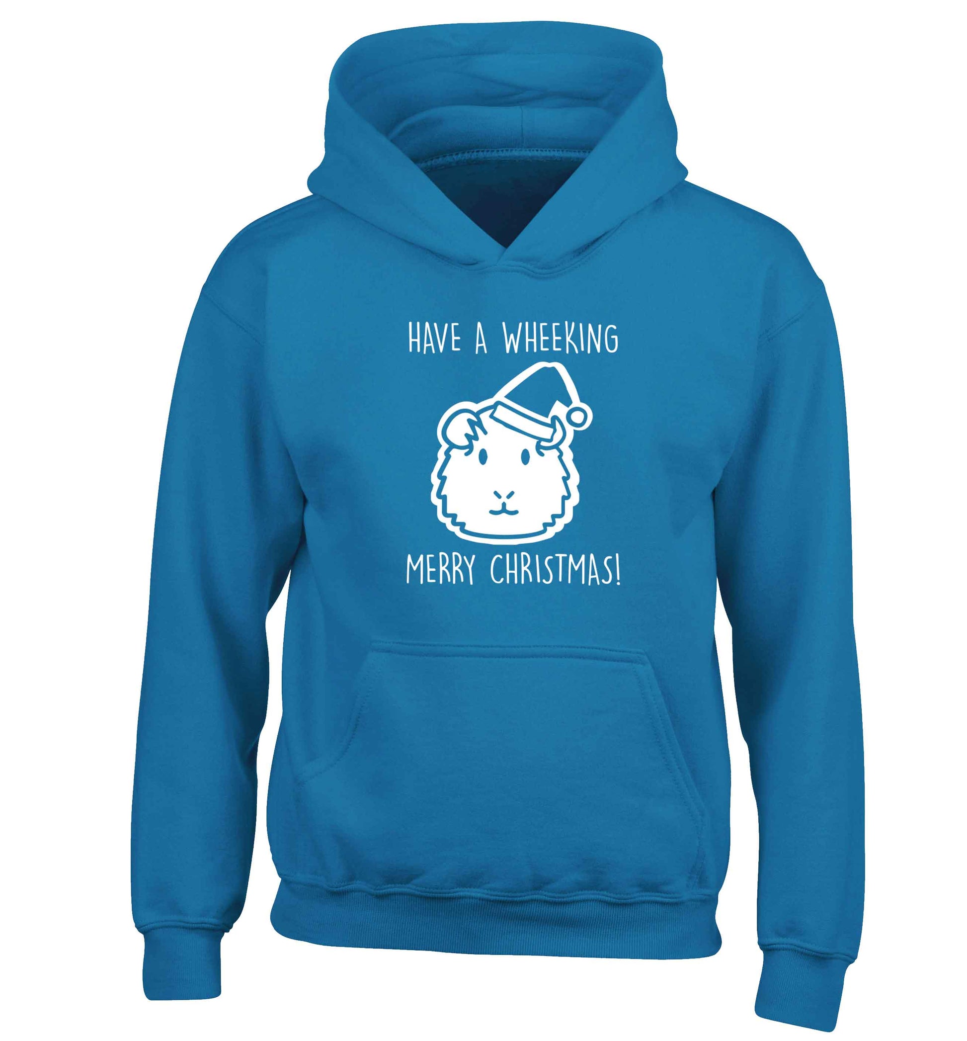 Have a wheeking merry Christmas children's blue hoodie 12-13 Years