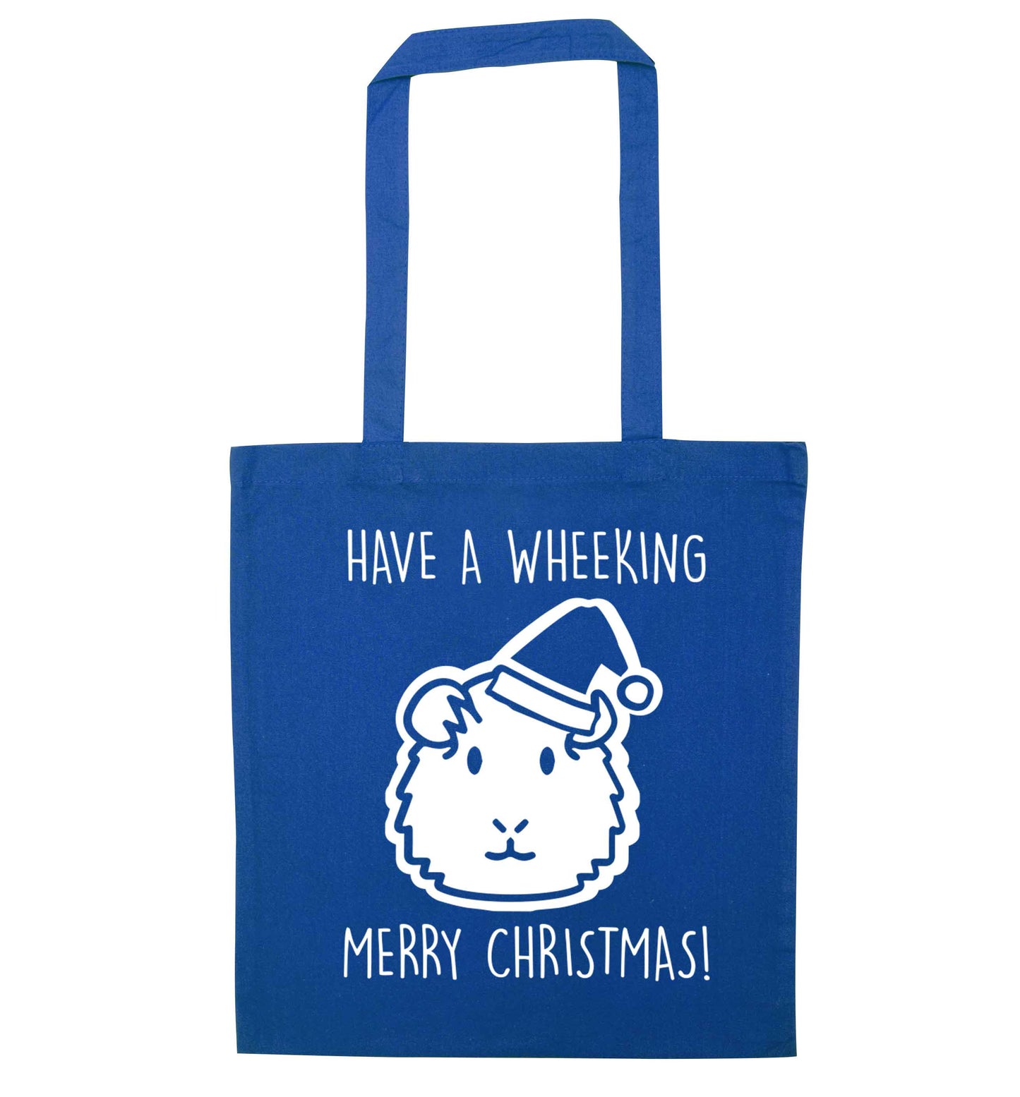 Have a wheeking merry Christmas blue tote bag