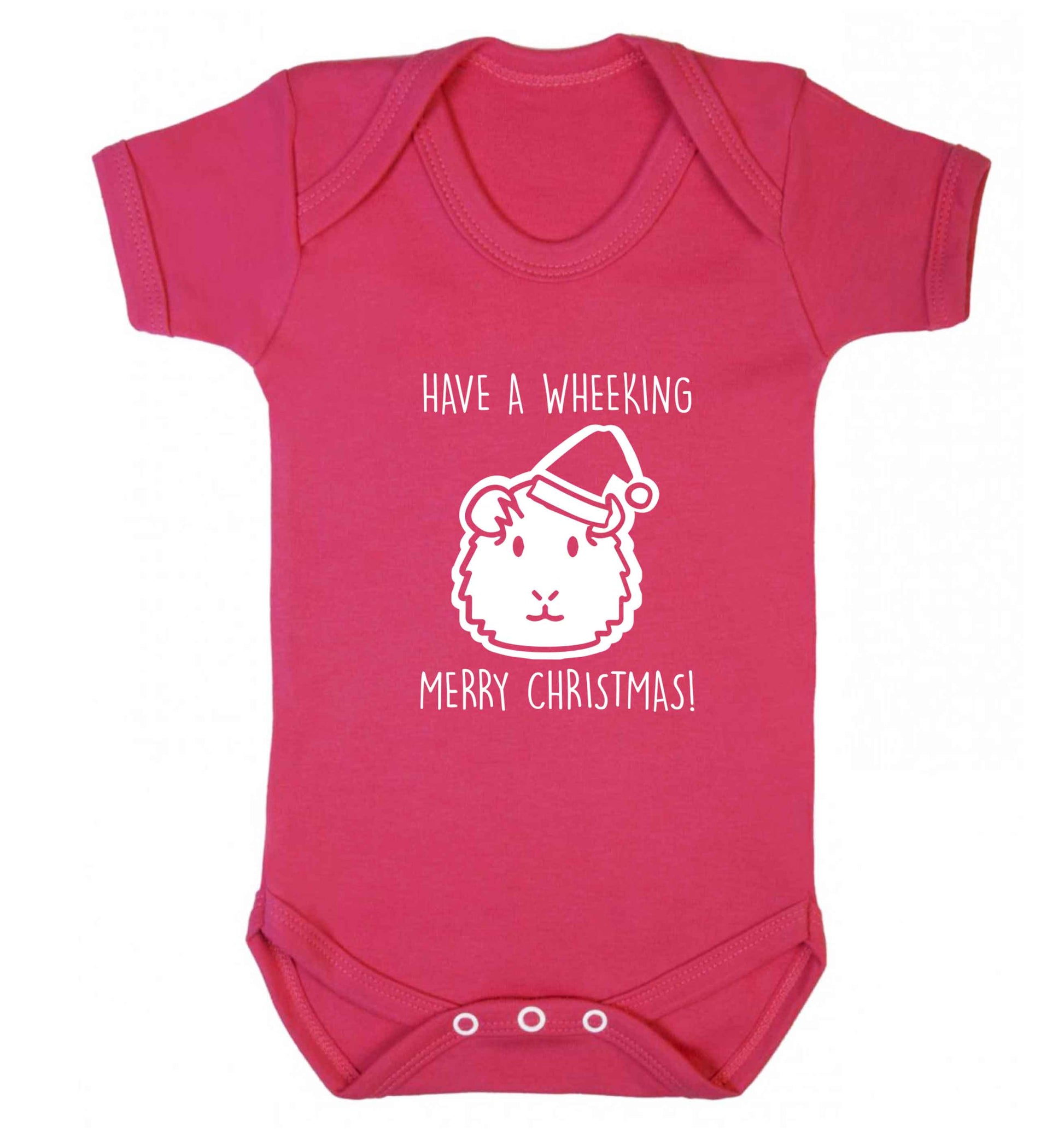 Have a wheeking merry Christmas baby vest dark pink 18-24 months