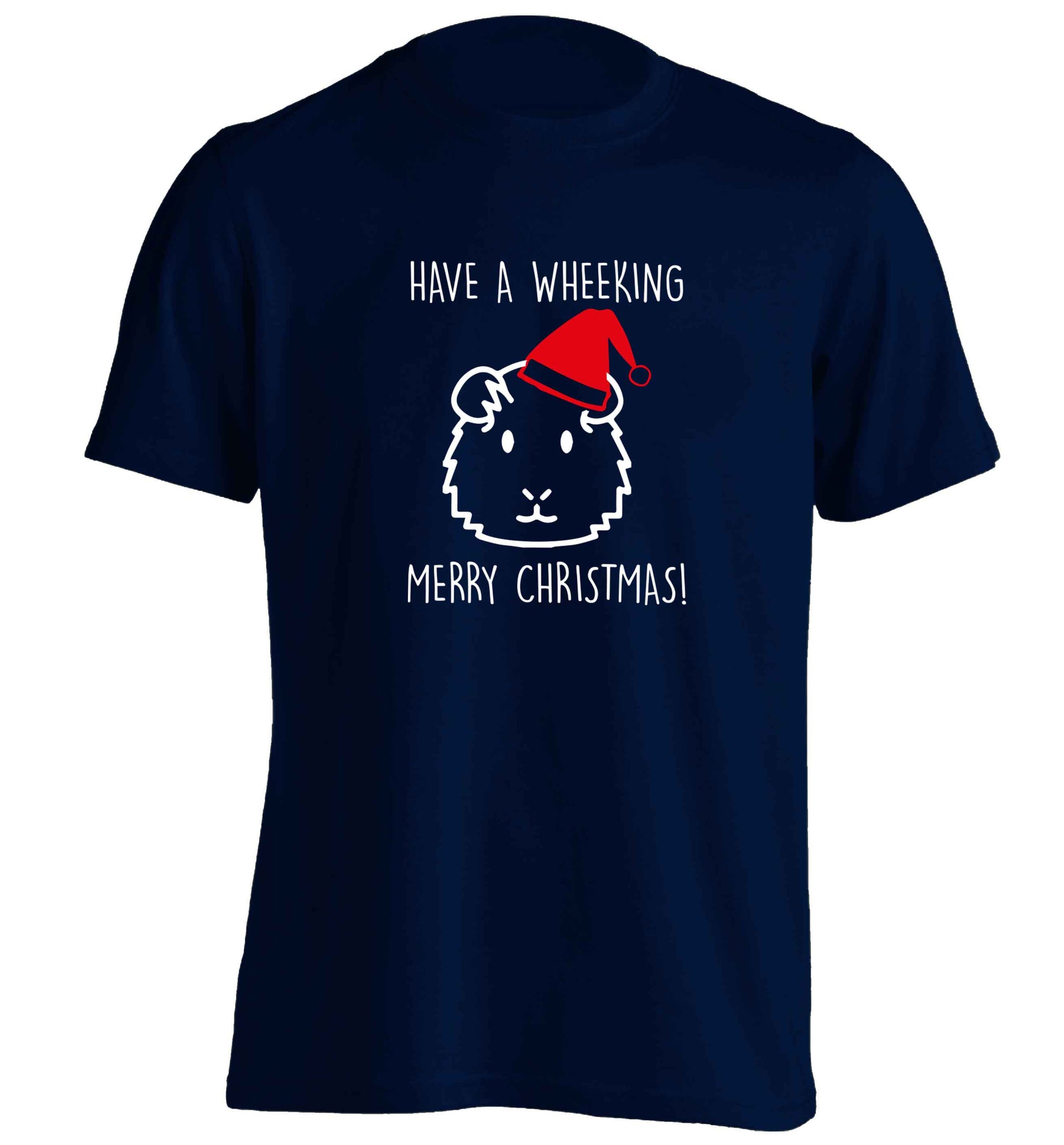 Have a wheeking merry Christmas adults unisex navy Tshirt 2XL