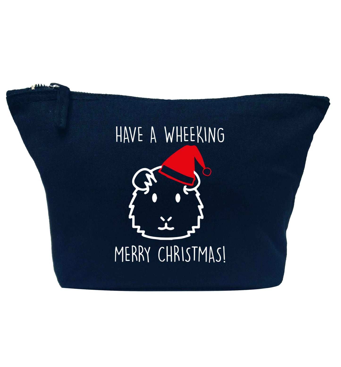 Have a wheeking merry Christmas navy makeup bag