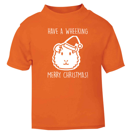 Have a wheeking merry Christmas orange baby toddler Tshirt 2 Years