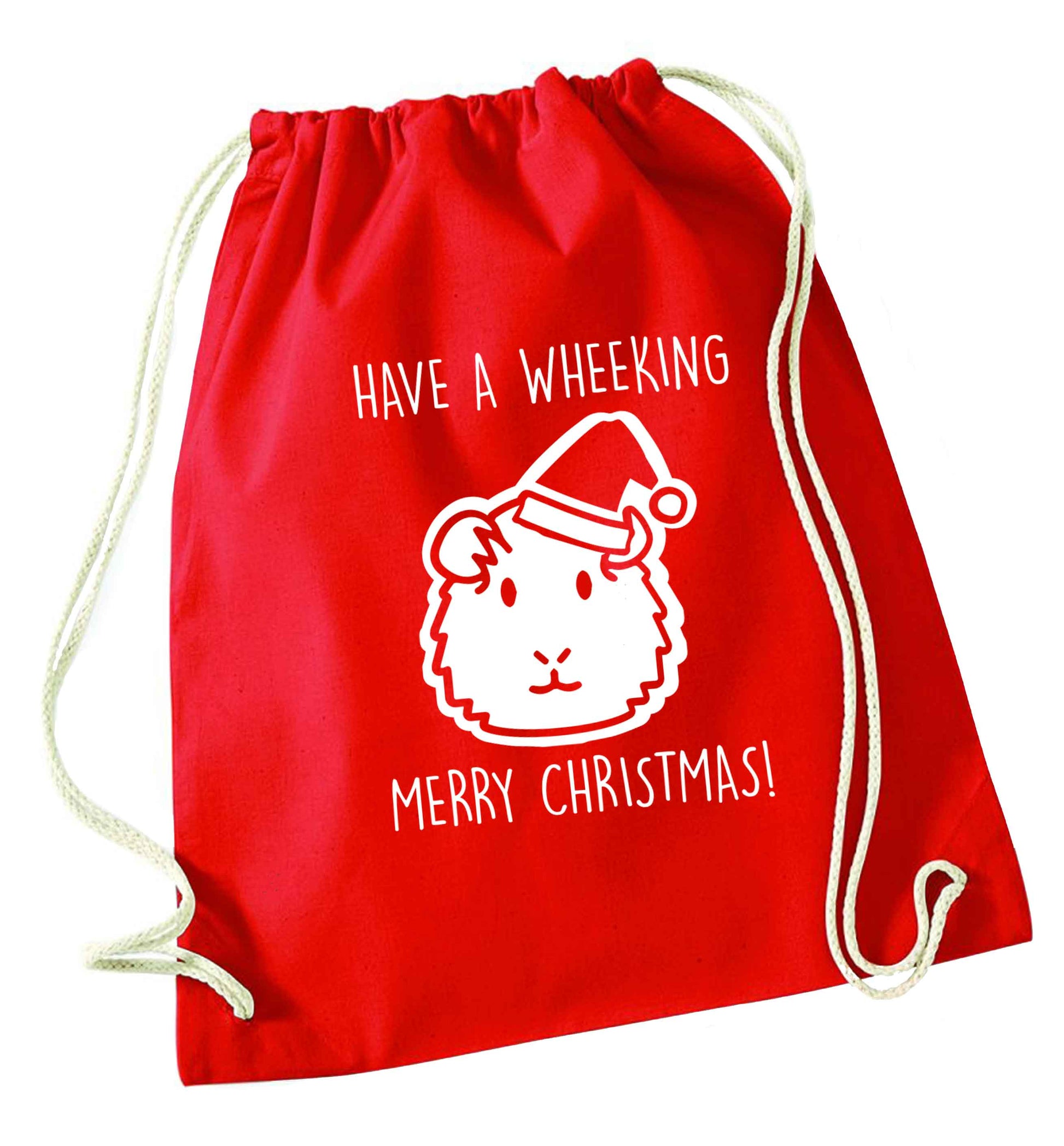 Have a wheeking merry Christmas red drawstring bag 