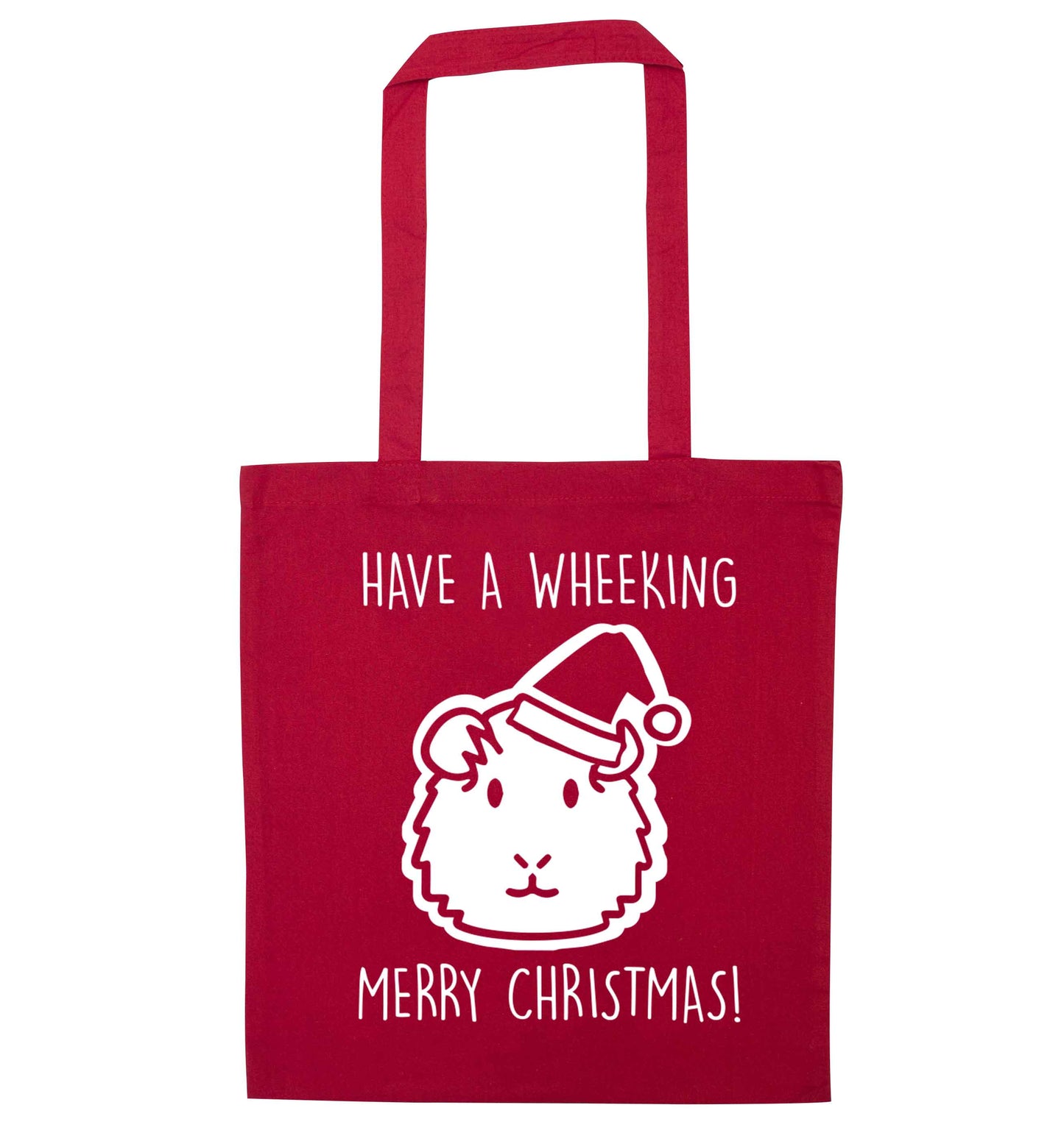 Have a wheeking merry Christmas red tote bag