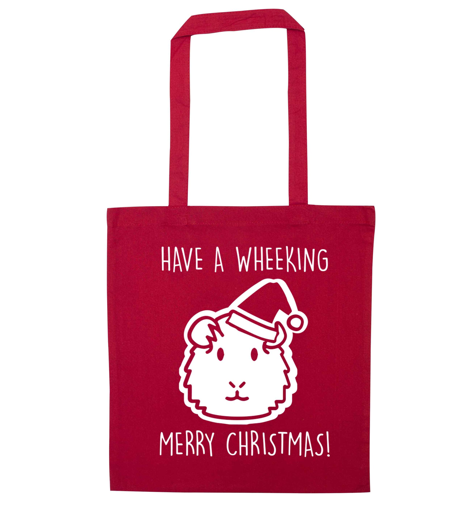 Have a wheeking merry Christmas red tote bag