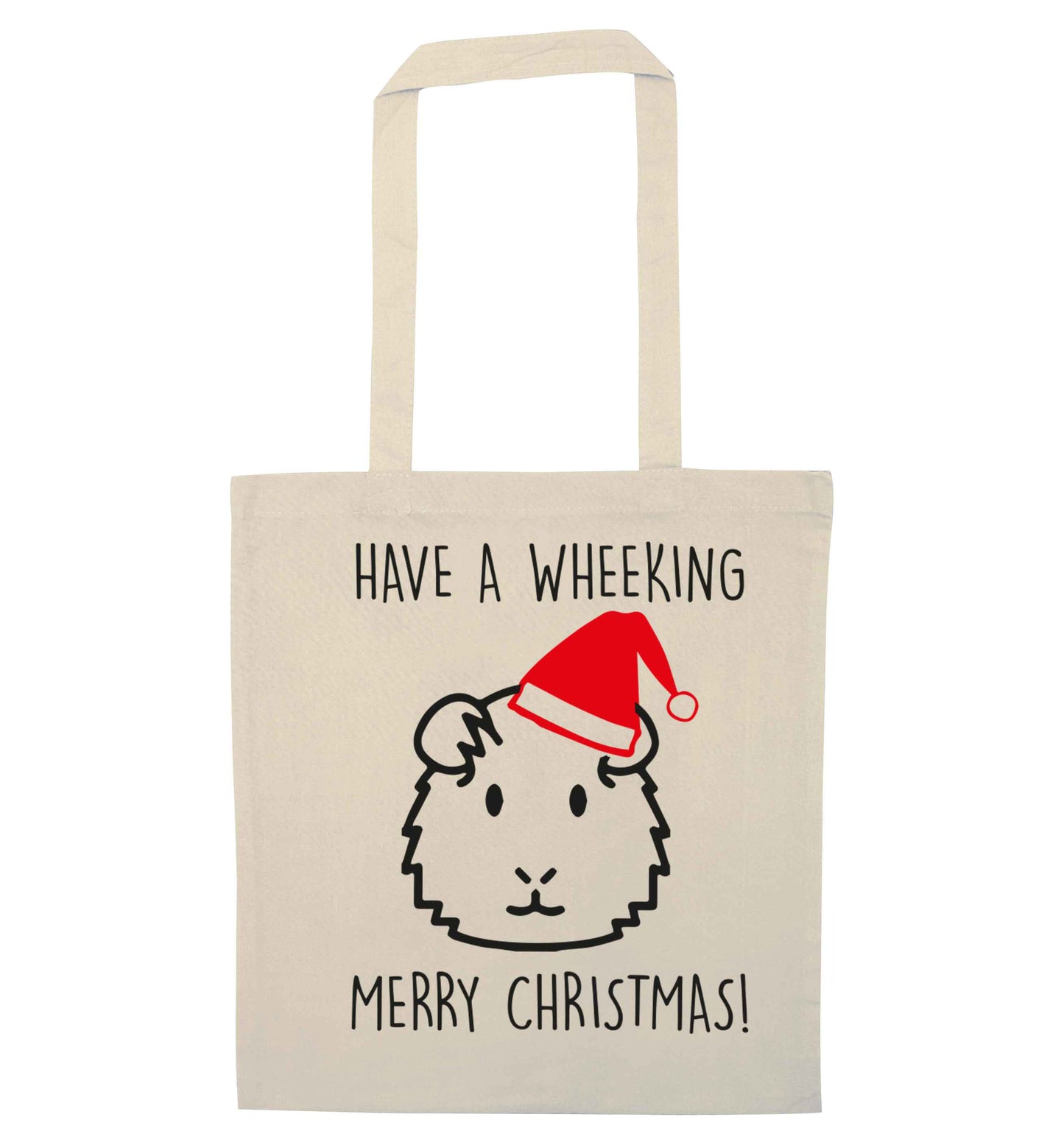 Have a wheeking merry Christmas natural tote bag