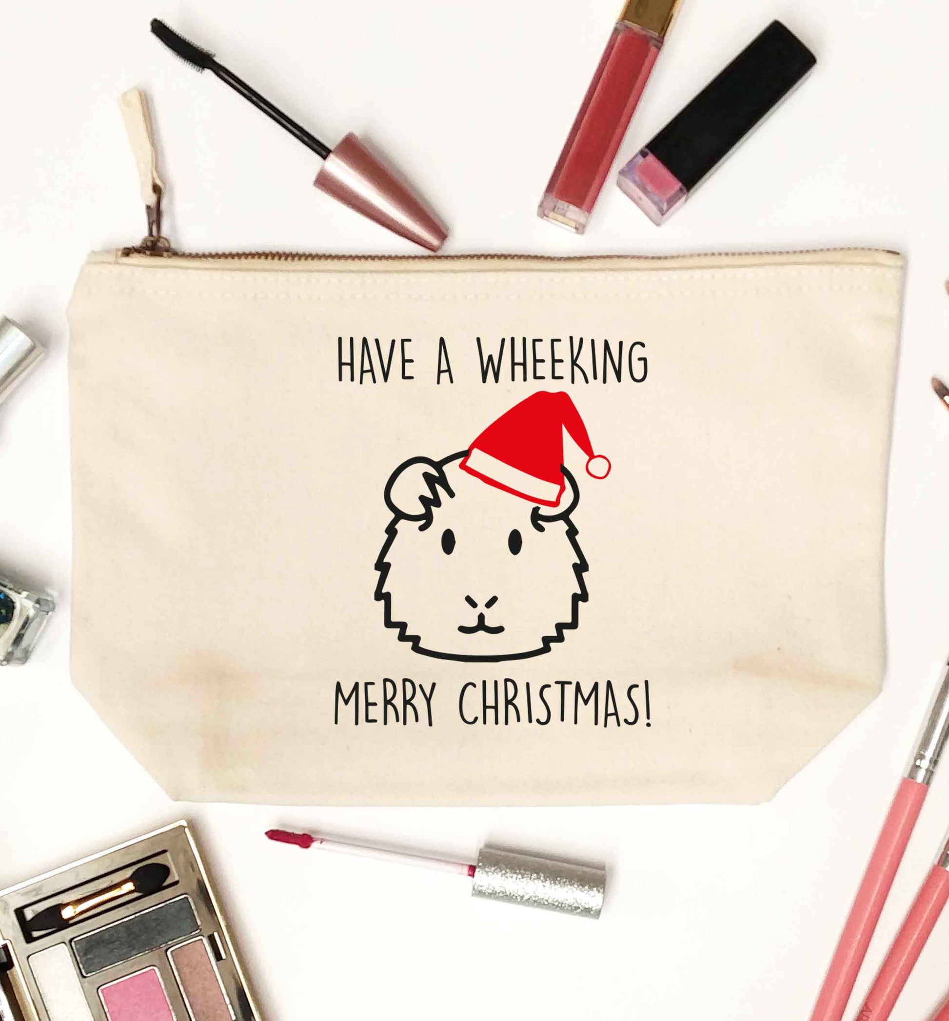 Have a wheeking merry Christmas natural makeup bag
