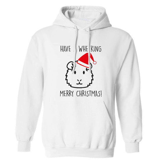 Have a wheeking merry Christmas adults unisex white hoodie 2XL