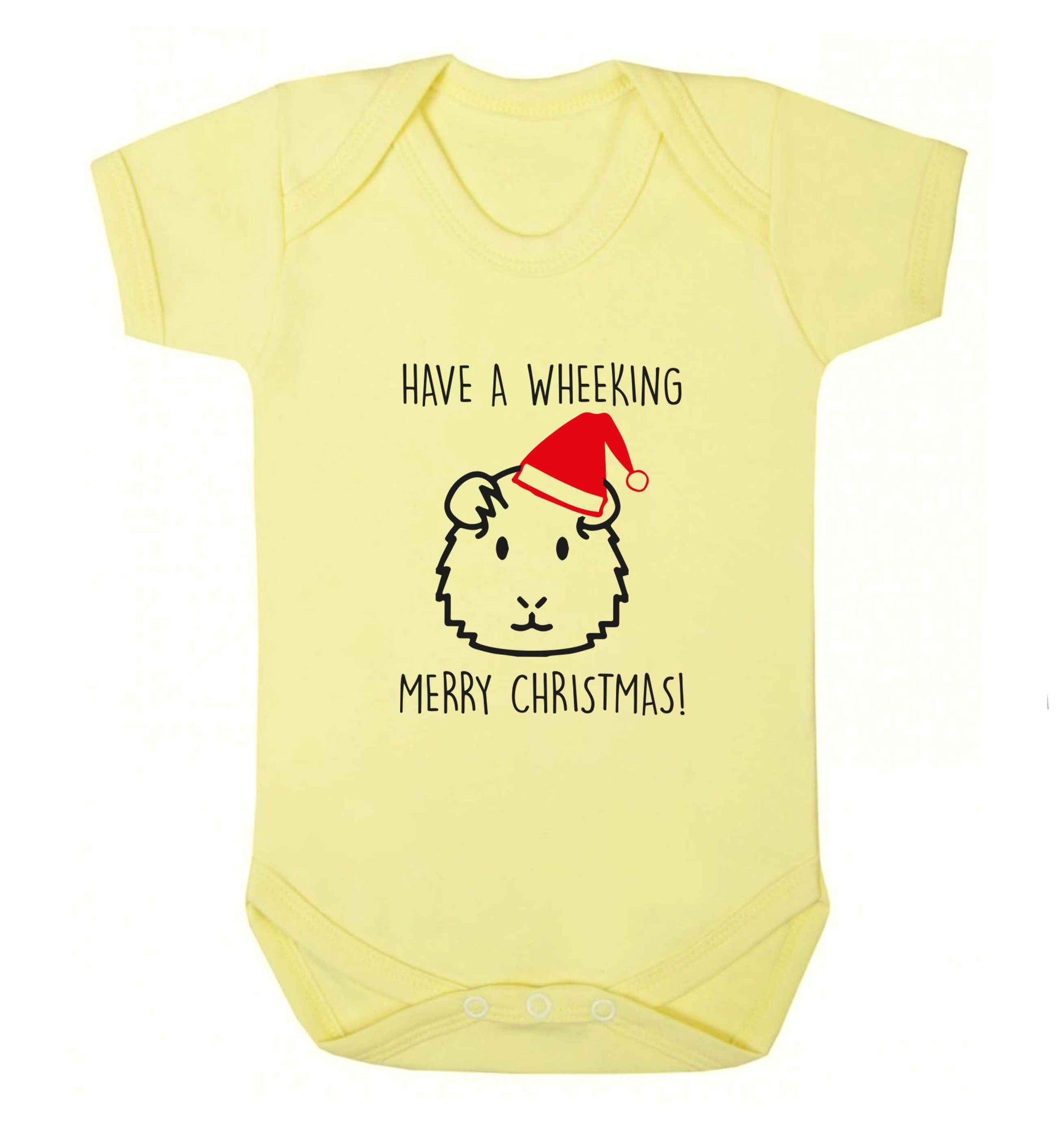 Have a wheeking merry Christmas baby vest pale yellow 18-24 months