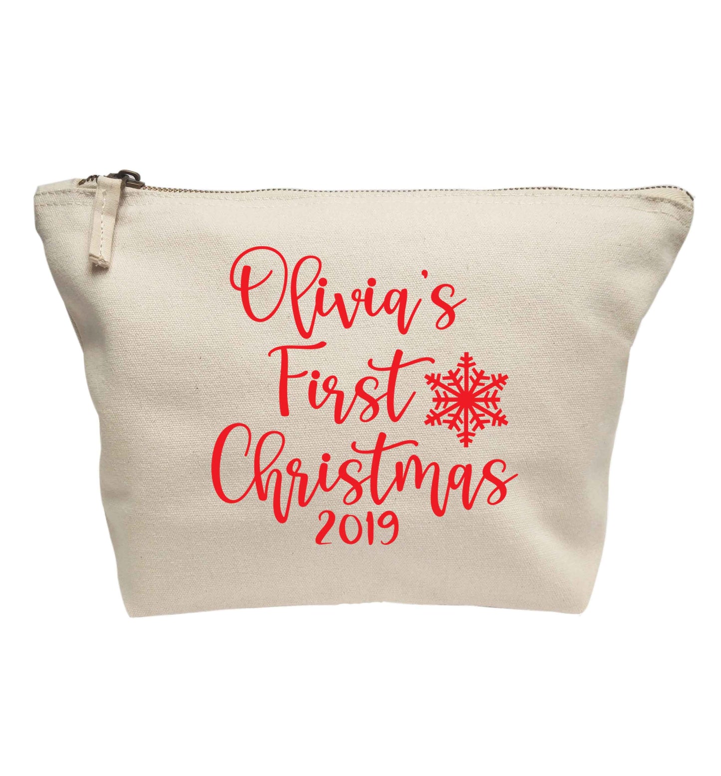 Personalised first Christmas - script text | Makeup / wash bag