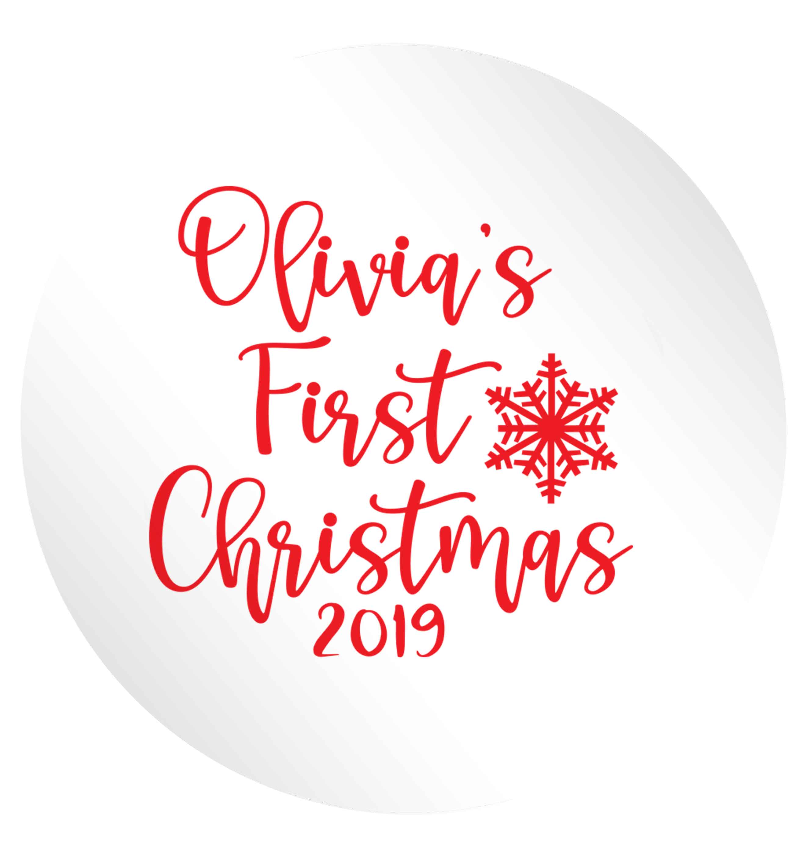 First Christmas Script Personalised first Christmas - script text - Circle Stickers | Flox ...