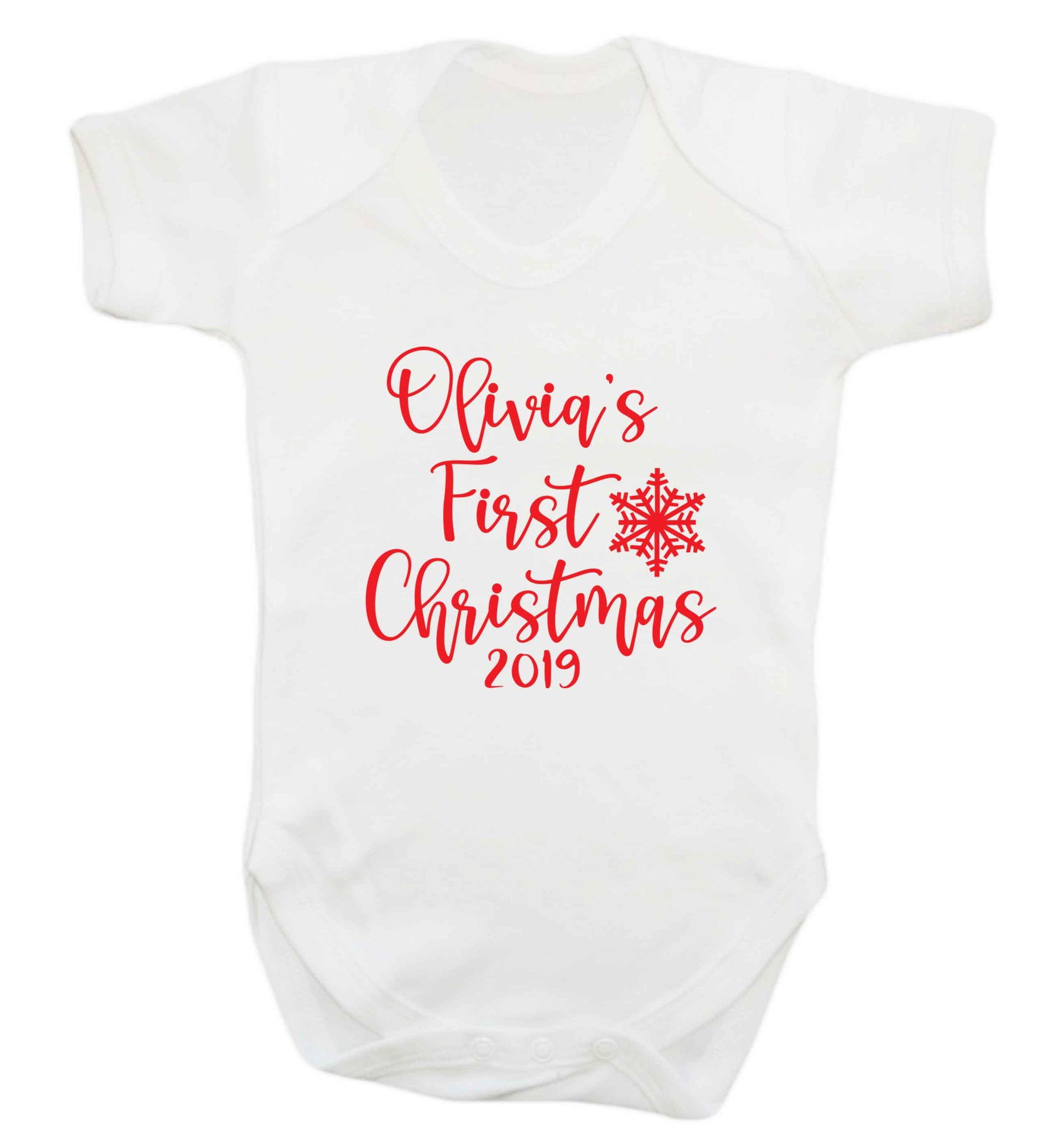 Personalised first Christmas - script text baby vest white 18-24 months