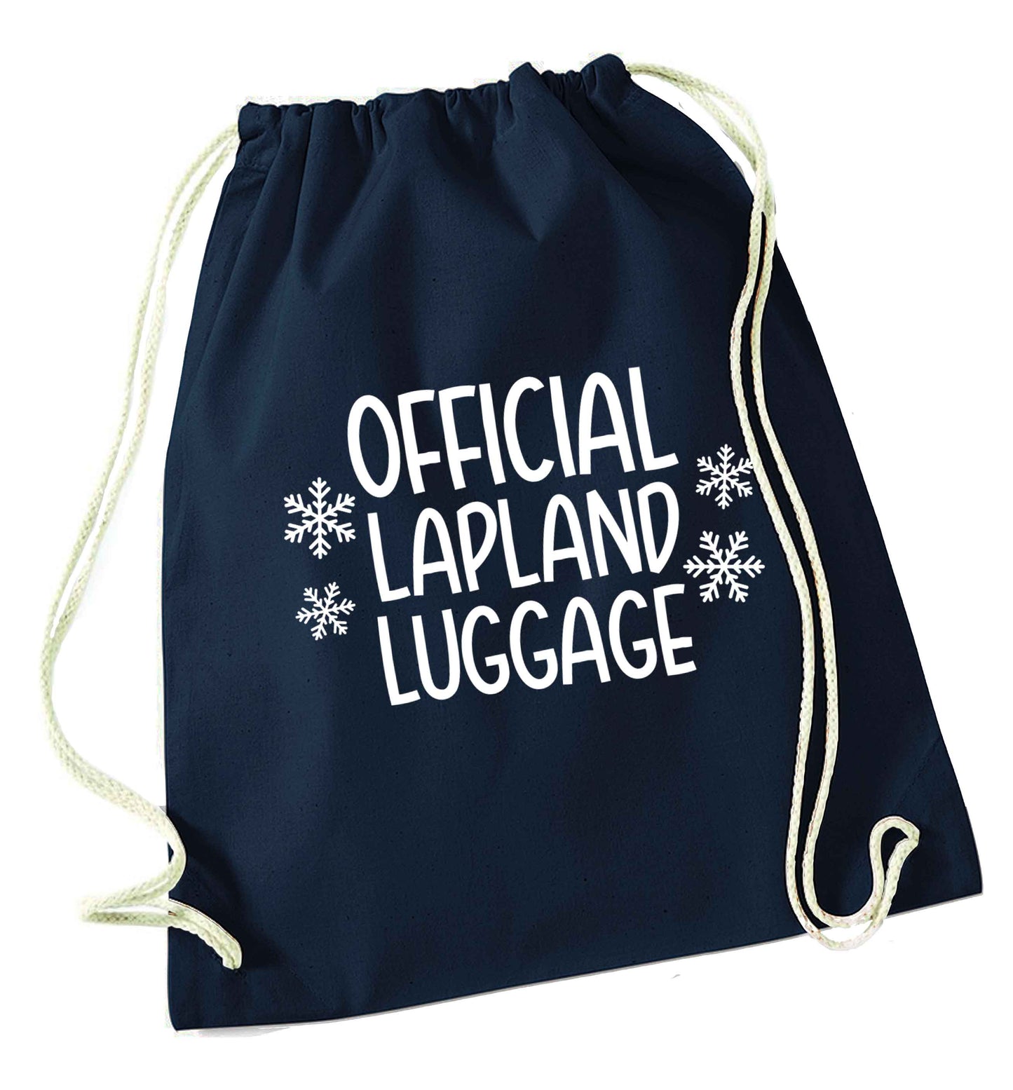 Official Lapland luggage navy drawstring bag