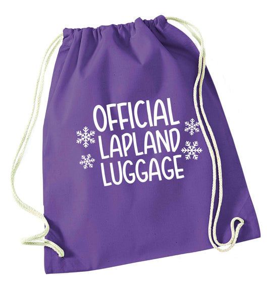 Official Lapland luggage purple drawstring bag