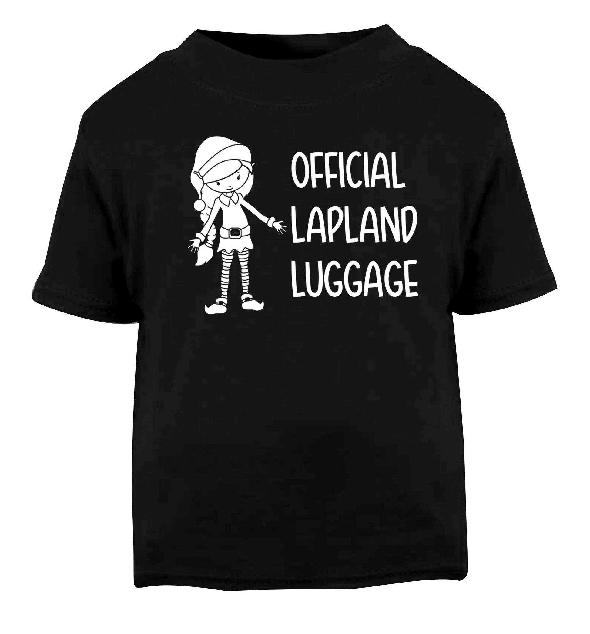 Official lapland luggage - Elf snowflake Black baby toddler Tshirt 2 years