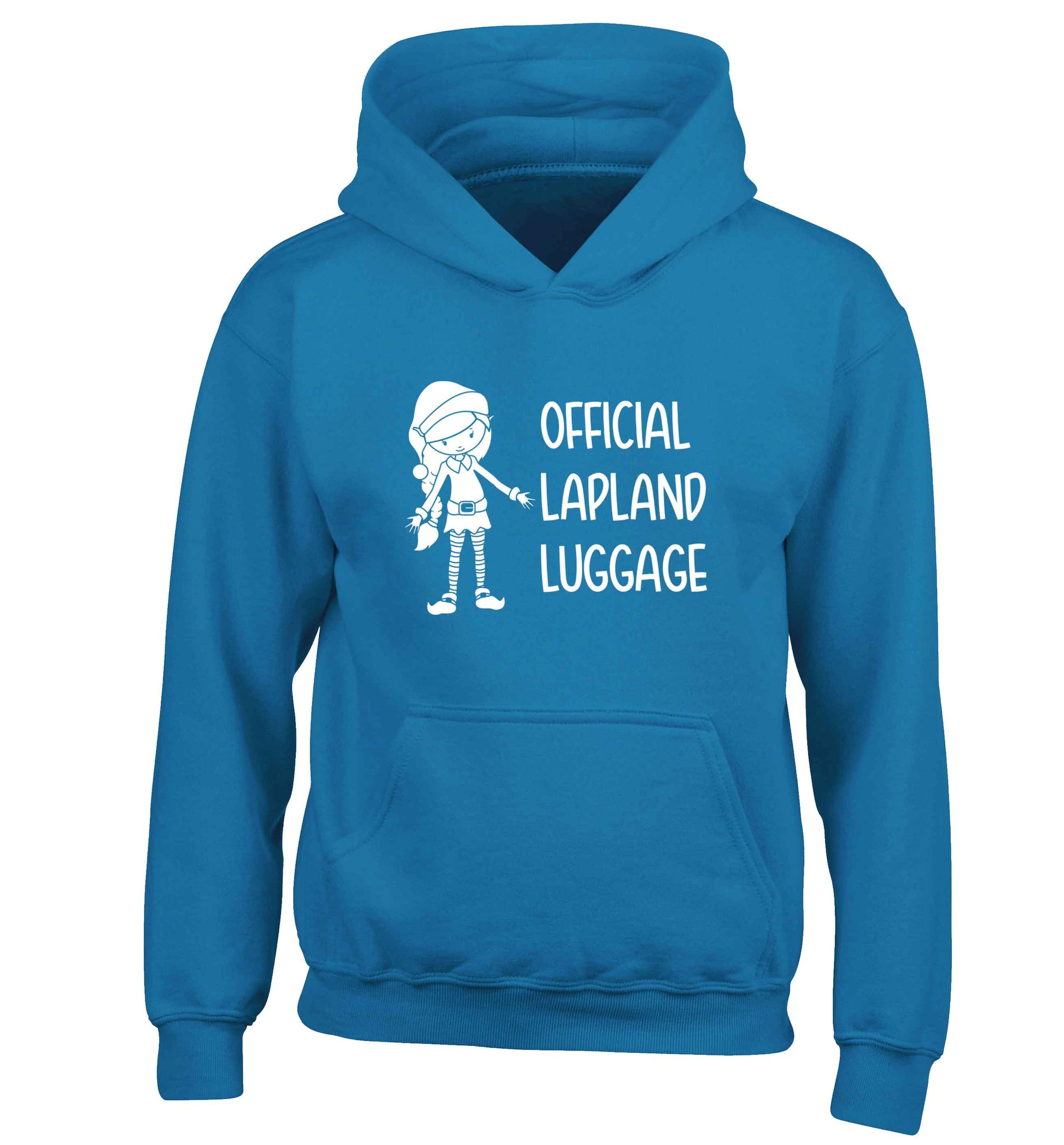 Official lapland luggage - Elf snowflake children's blue hoodie 12-13 Years